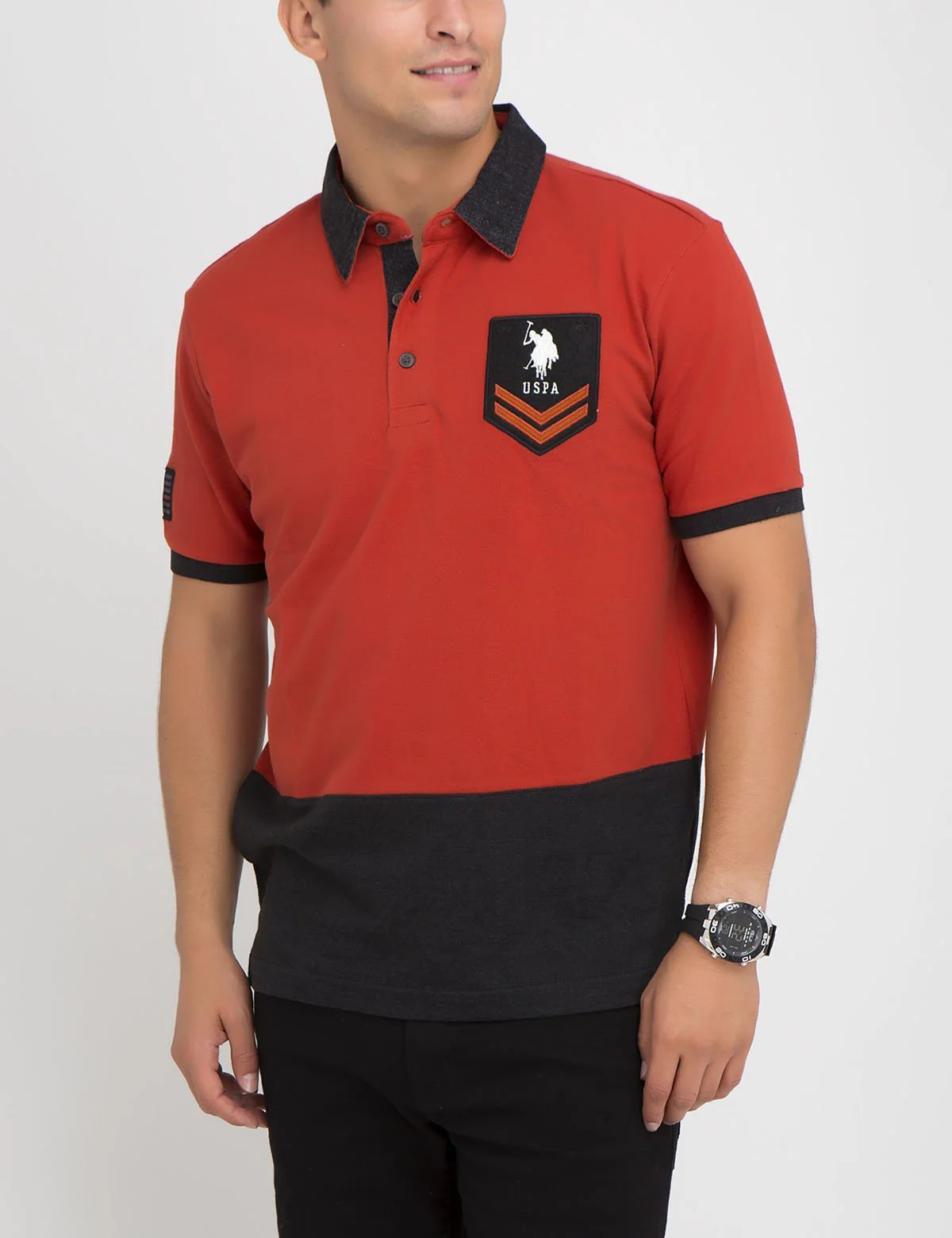 PATCHED COLORBLOCK POLO SHIRT