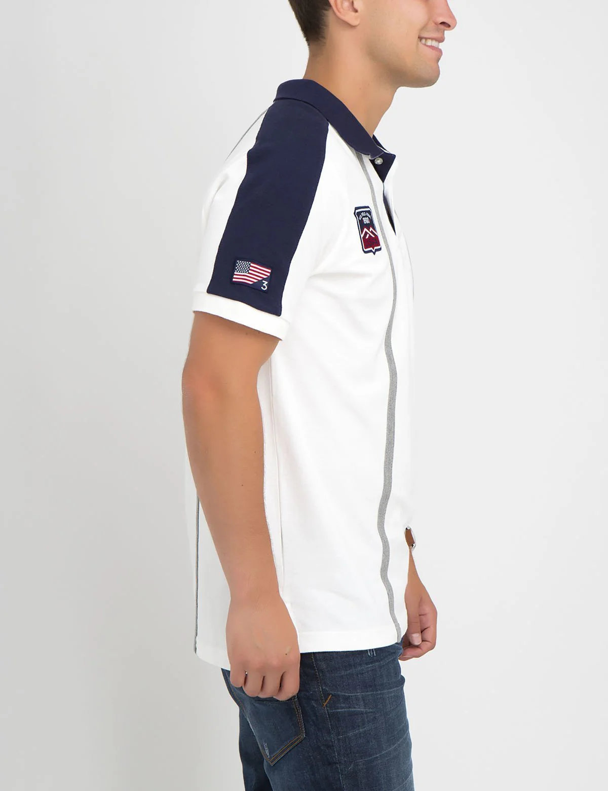 PATCHED USA VERTICAL POLO SHIRT - Image 4