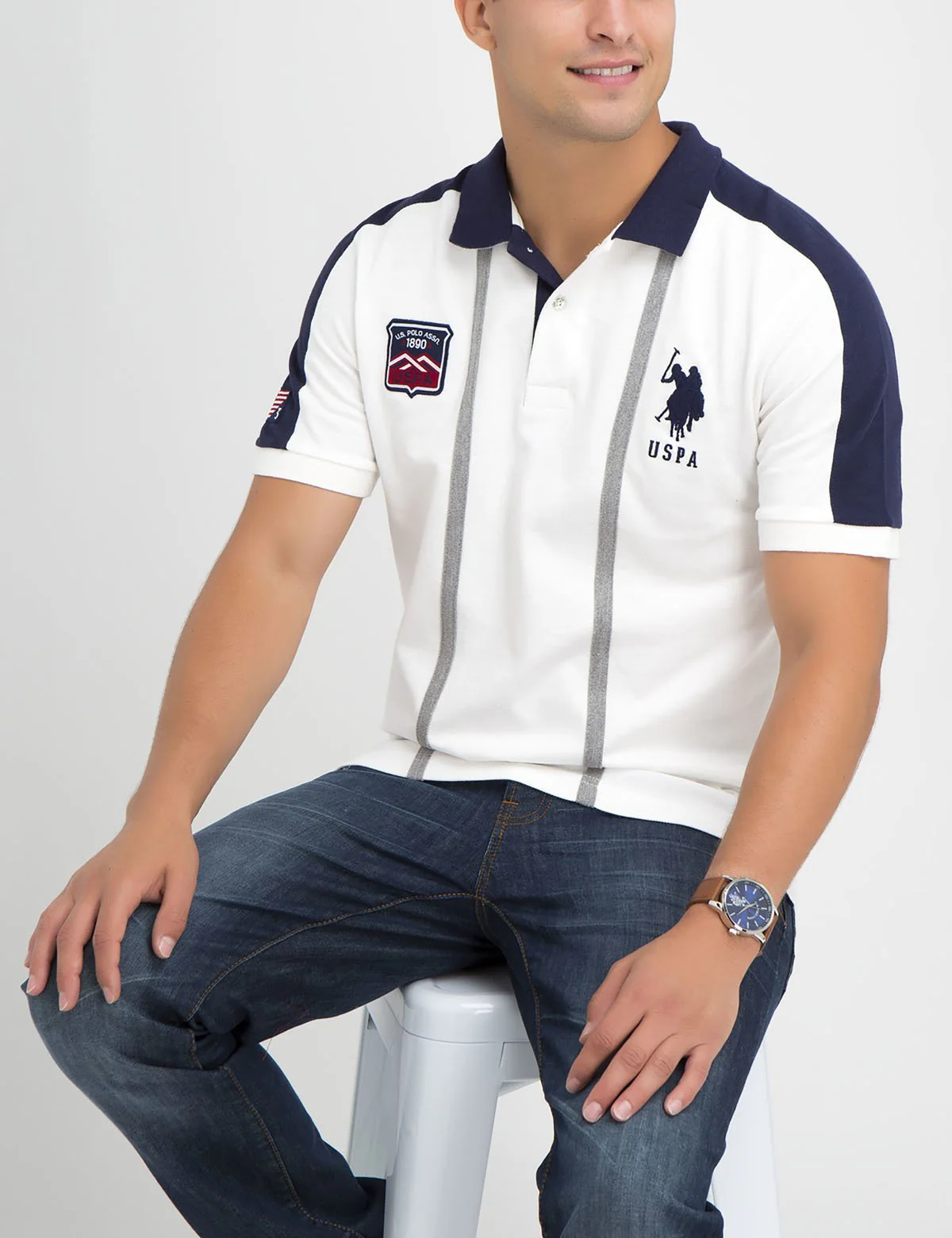 PATCHED USA VERTICAL POLO SHIRT - Image 5