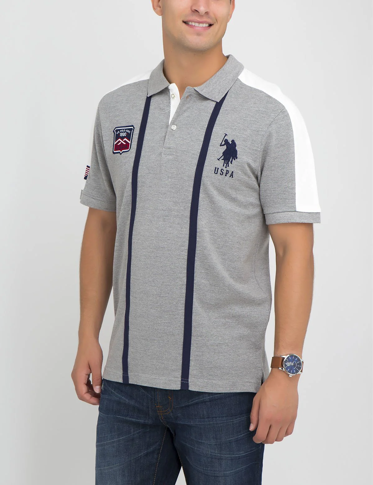 PATCHED USA VERTICAL POLO SHIRT - Image 7