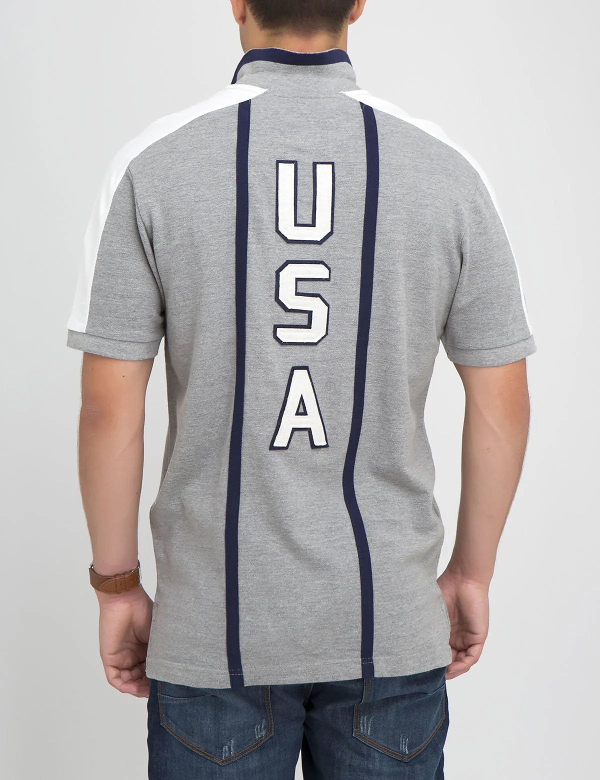 PATCHED USA VERTICAL POLO SHIRT - Image 9