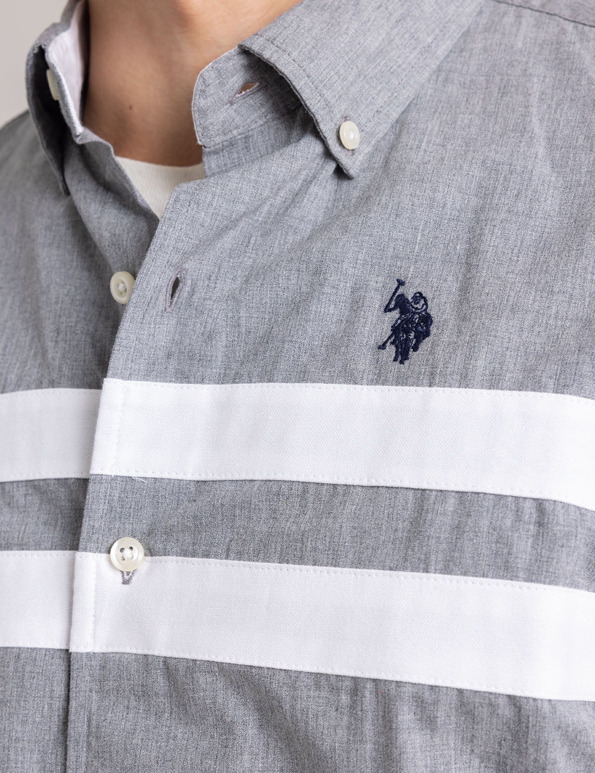 PEACHED HEATHER POPLIN LONG SLEEVE SHIRT - Image 3