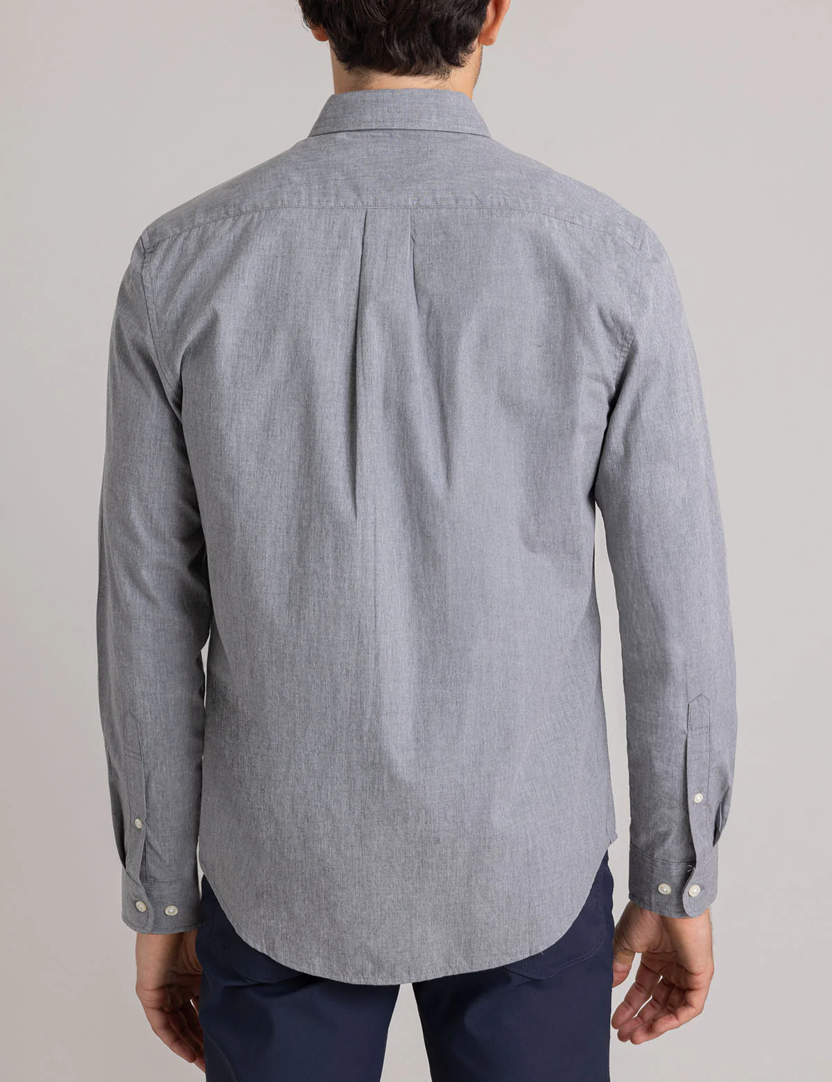 PEACHED HEATHER POPLIN LONG SLEEVE SHIRT - Image 4