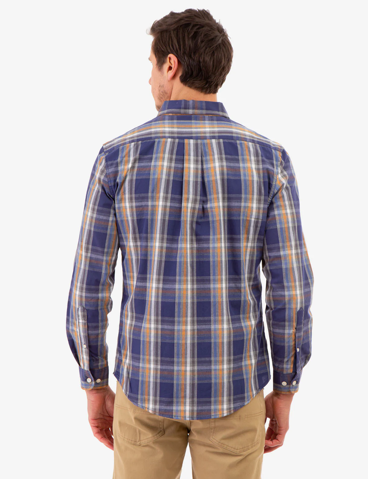 PEACHED POPLIN PLAID LONG SLEEVE SHIRT - Image 3