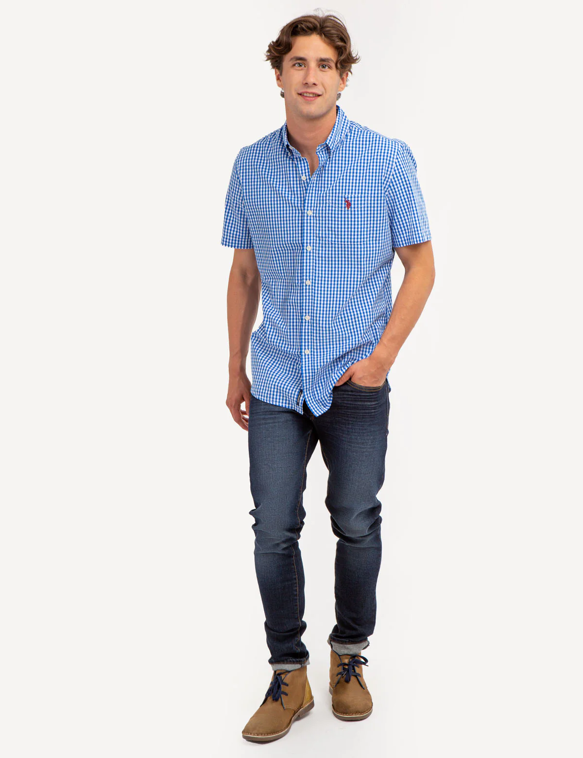 PEACHED POPLIN PLAID SHORT SLEEVE SHIRT - Image 6