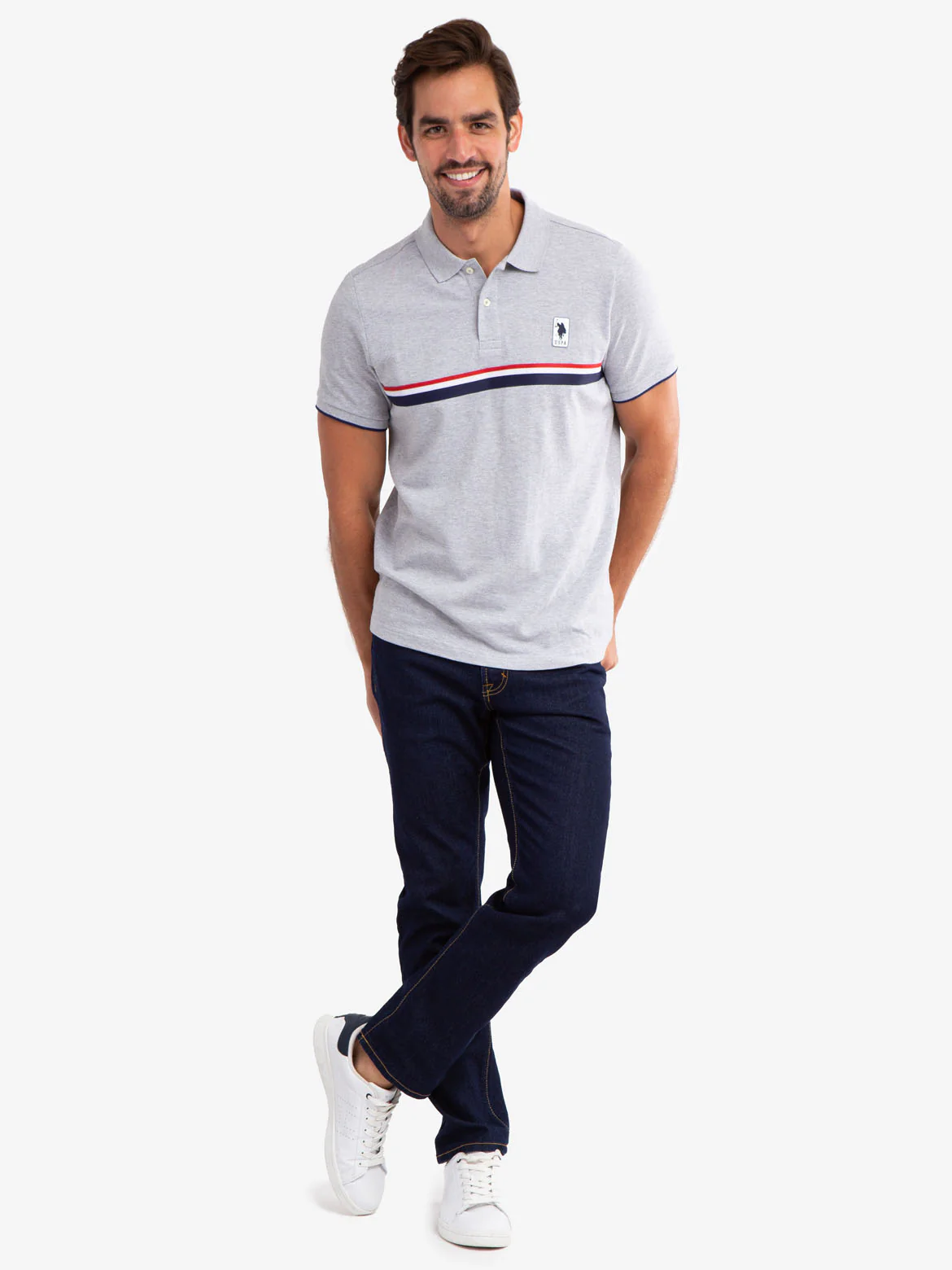 PIECED SIGNATURE STRIPE PIQUE POLO SHIRT - Image 19