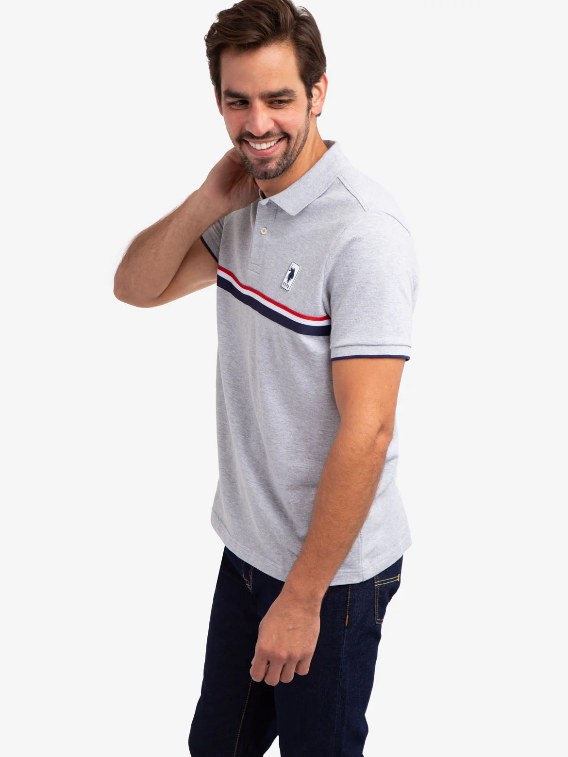 PIECED SIGNATURE STRIPE PIQUE POLO SHIRT - Image 20