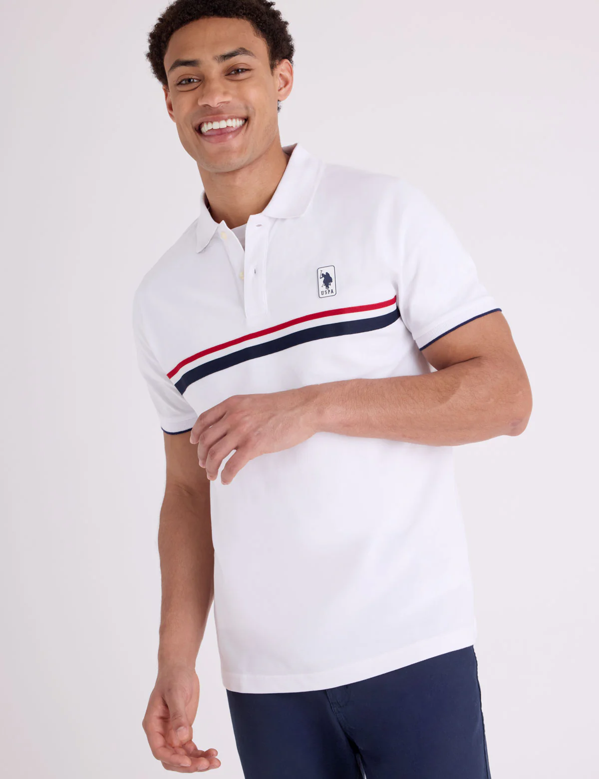 PIECED SIGNATURE STRIPE PIQUE POLO SHIRT - Image 5