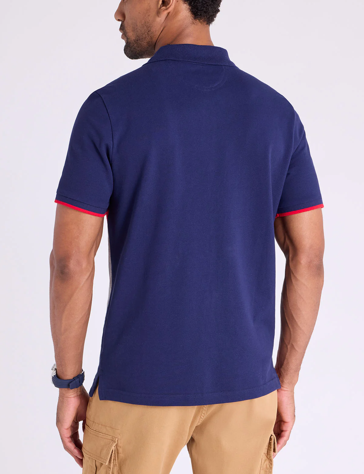 PIQUE COLOR BLOCK ZIPPER POLO SHIRT - Image 4