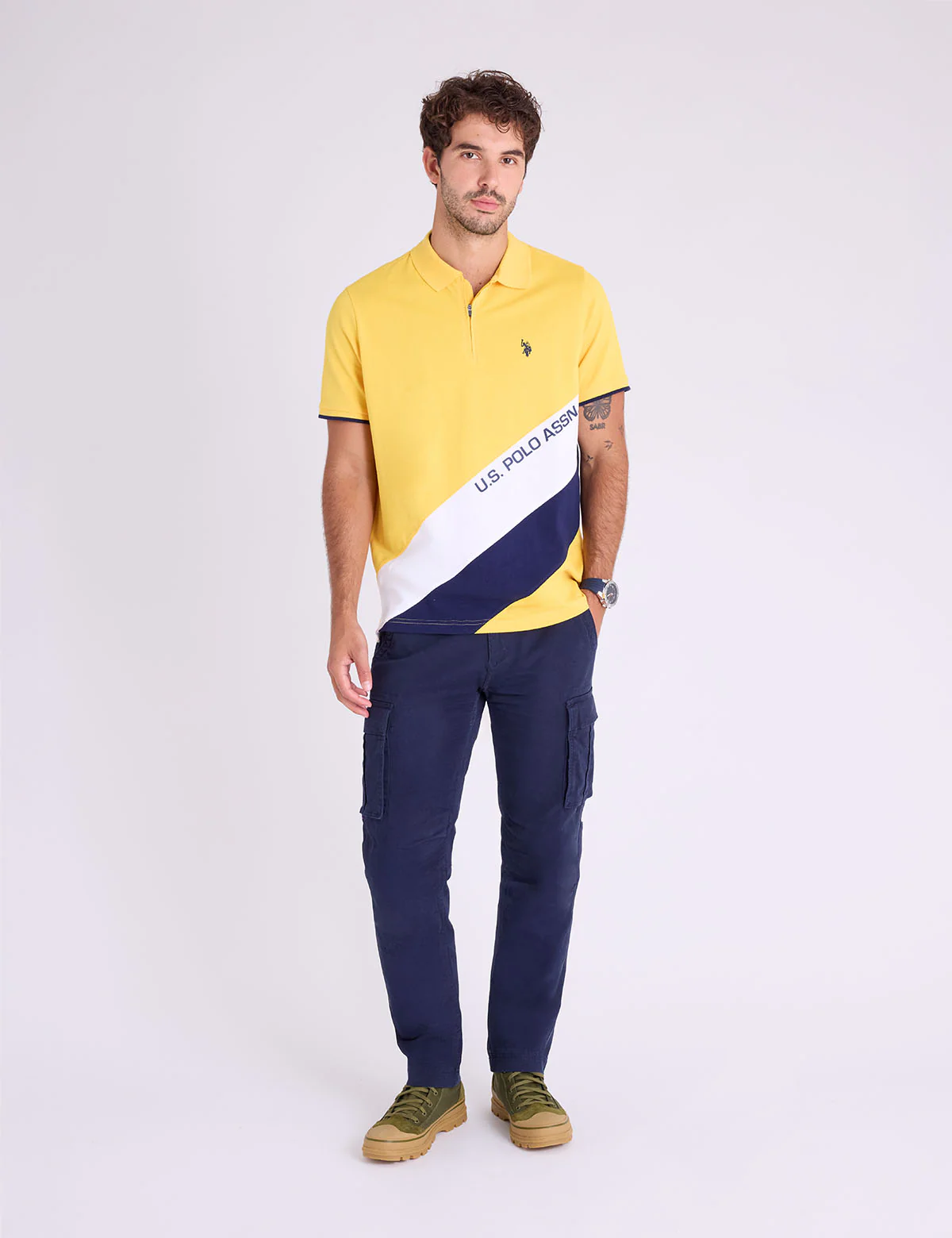 PIQUE COLOR BLOCK ZIPPER POLO SHIRT - Image 6