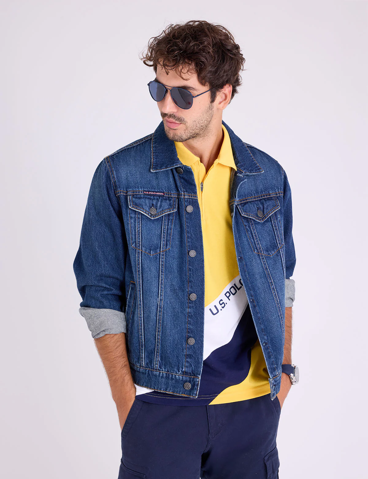 PIQUE COLOR BLOCK ZIPPER POLO SHIRT - Image 8