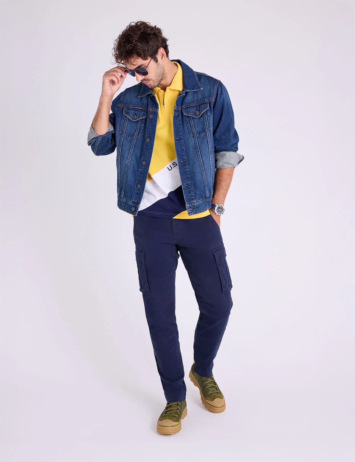 PIQUE COLOR BLOCK ZIPPER POLO SHIRT - Image 9