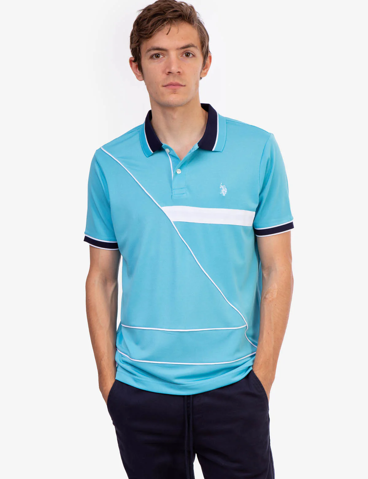 PIQUE COLORBLOCK POLO SHIRT