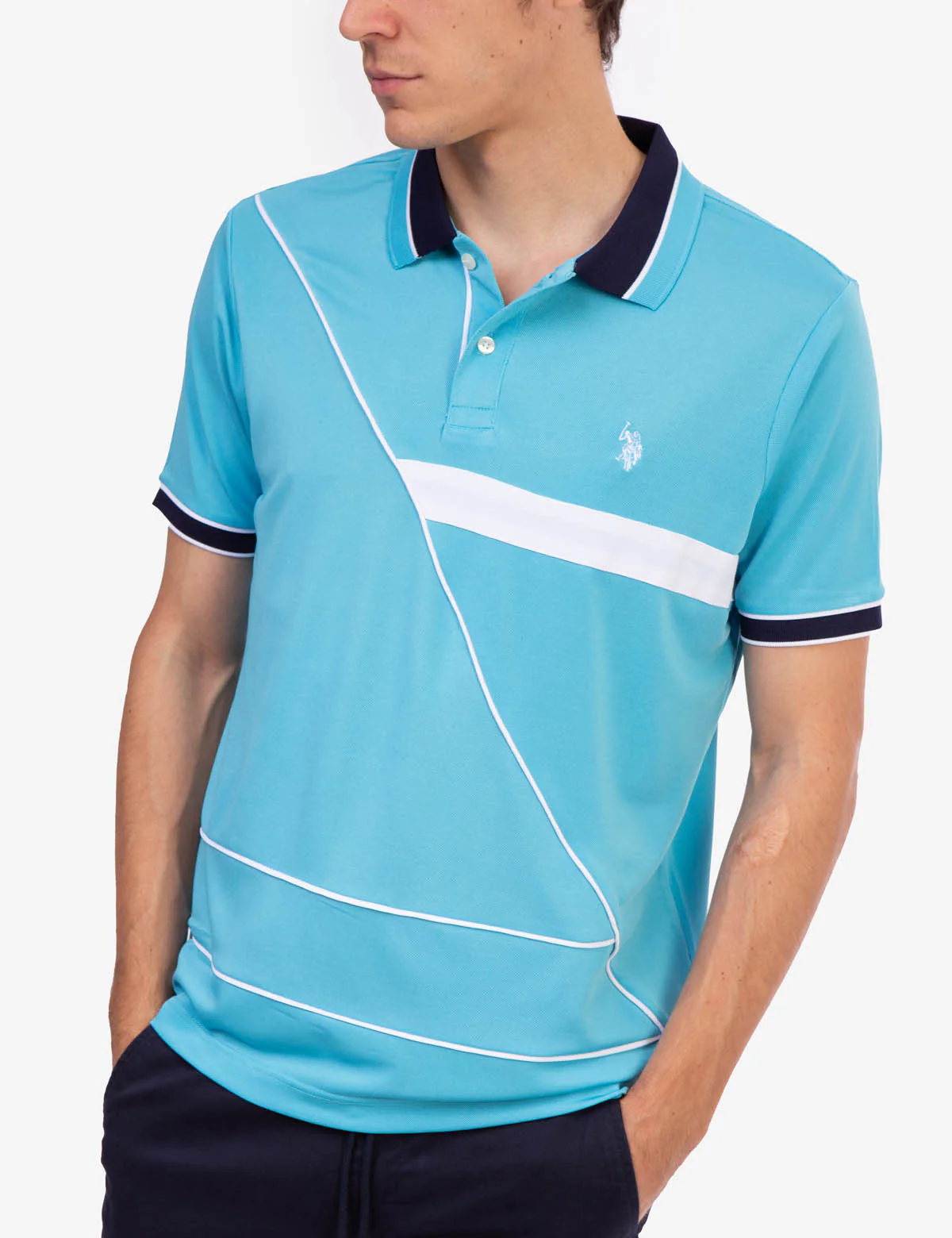 PIQUE COLORBLOCK POLO SHIRT - Image 3