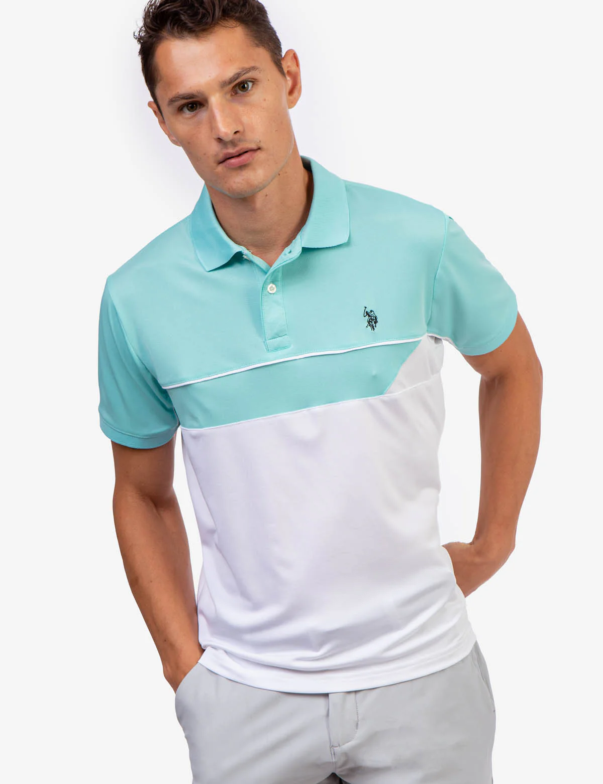 PIQUE COLORBLOCK POLO SHIRT