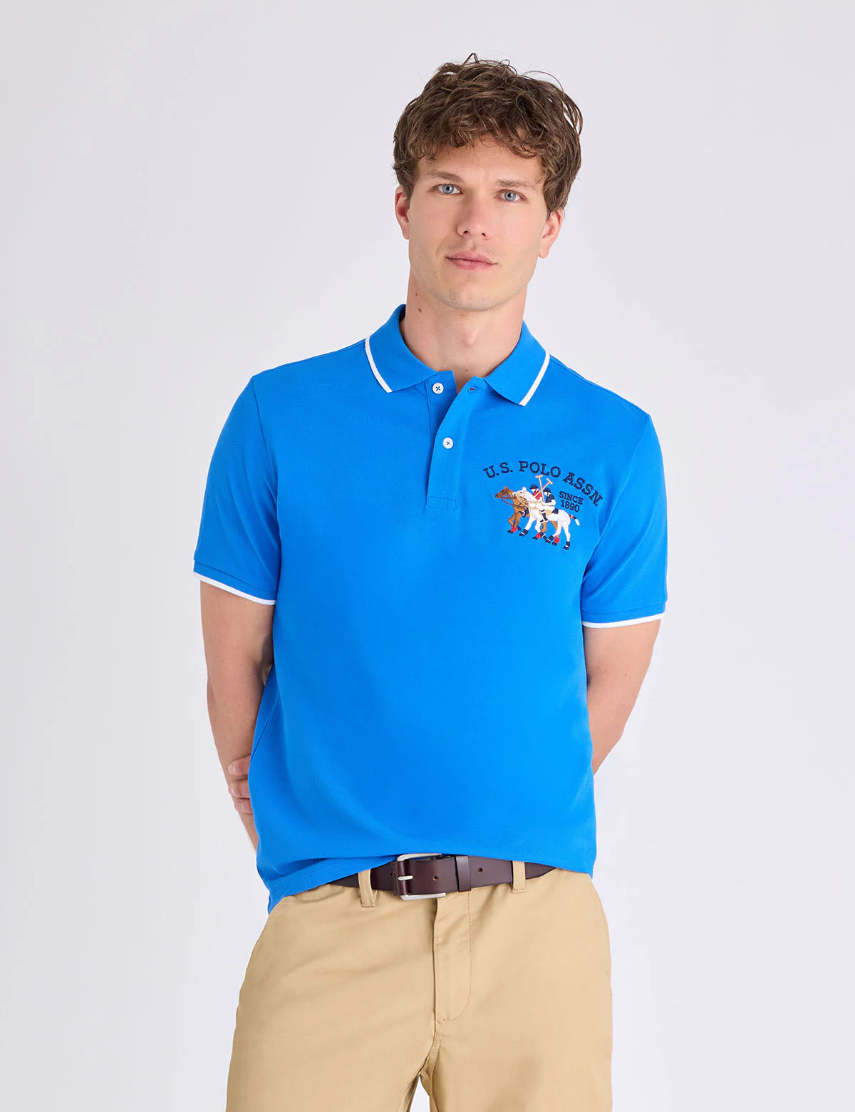 PIQUE POLO SHIRT WITH LOGO EMBLEM - Image 3