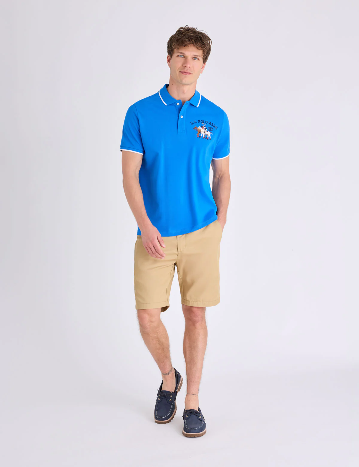 PIQUE POLO SHIRT WITH LOGO EMBLEM - Image 4