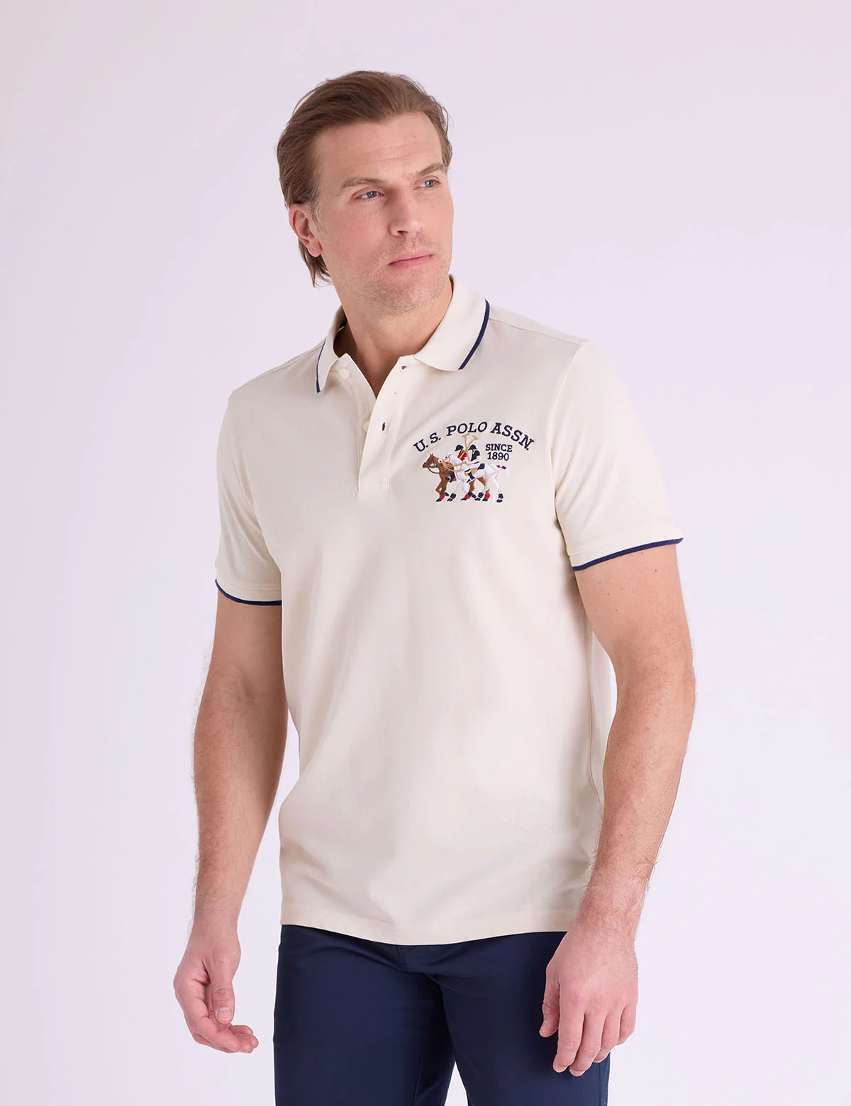 PIQUE POLO SHIRT WITH LOGO EMBLEM - Image 9
