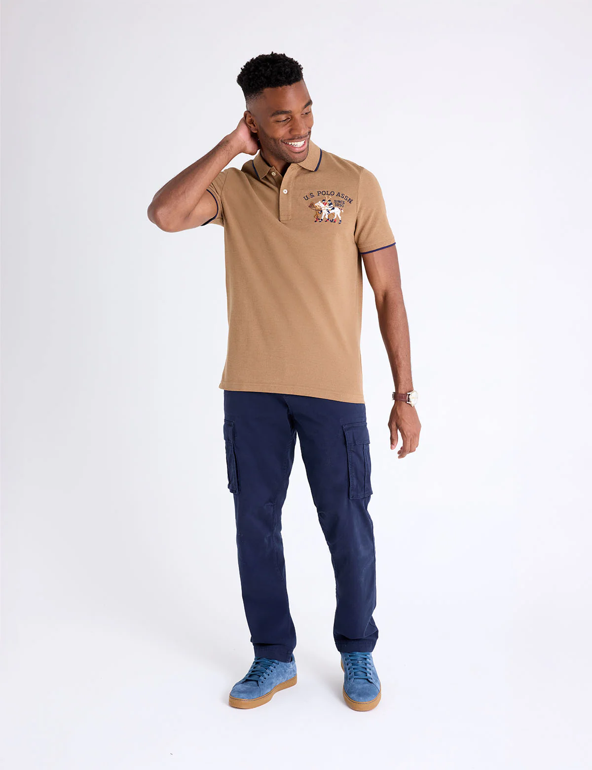 PIQUE POLO SHIRT WITH LOGO EMBLEM - Image 6