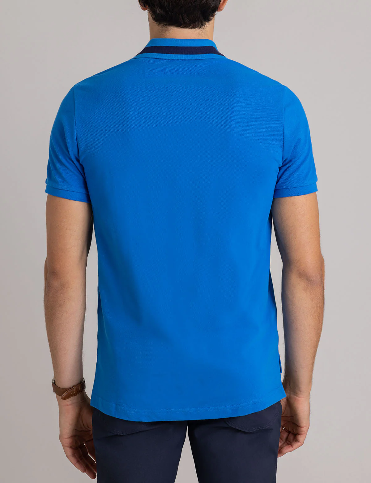 PIQUE POLO SHIRT WITH TIPPED COLLAR - Image 4