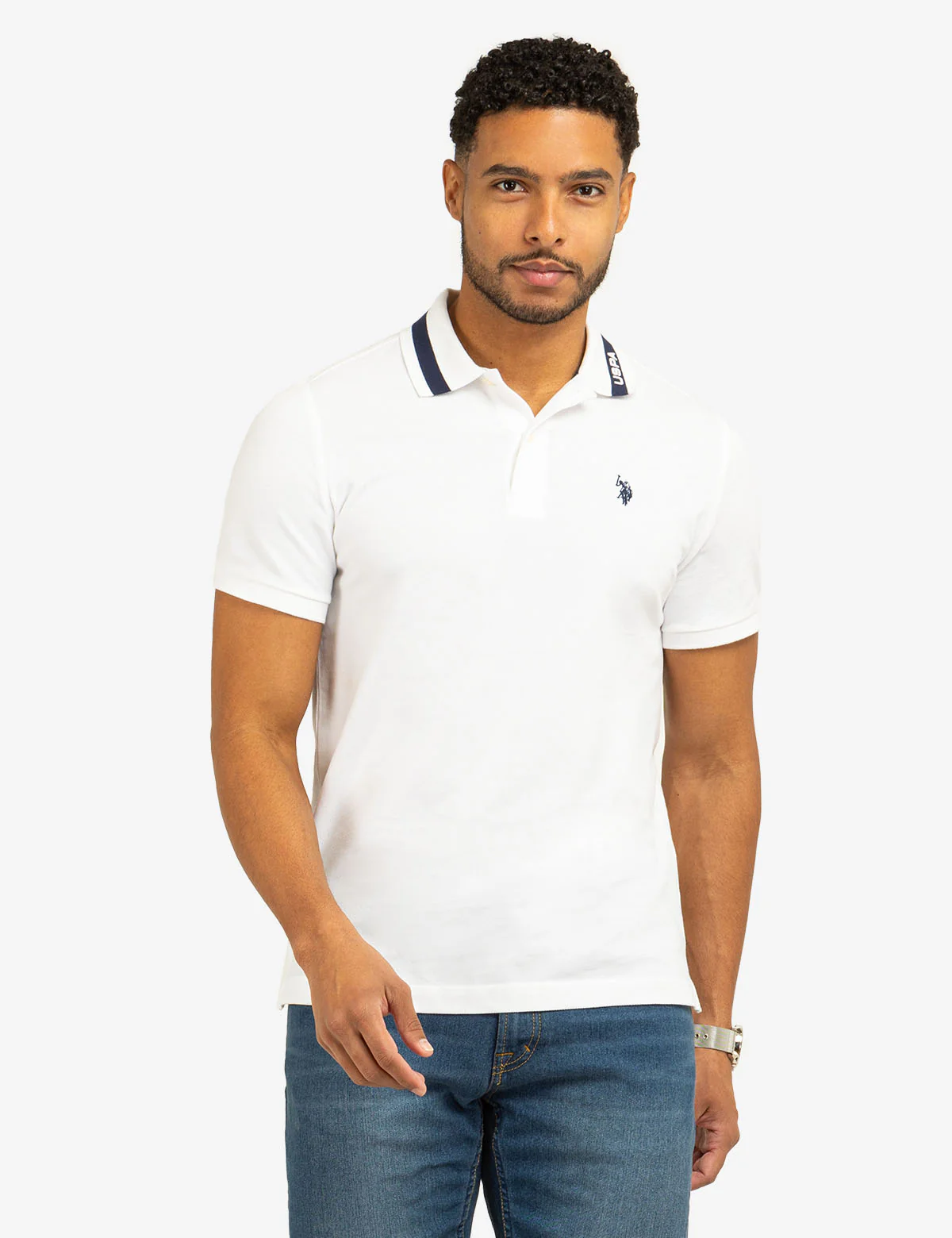 PIQUE POLO SHIRT WITH TIPPED COLLAR