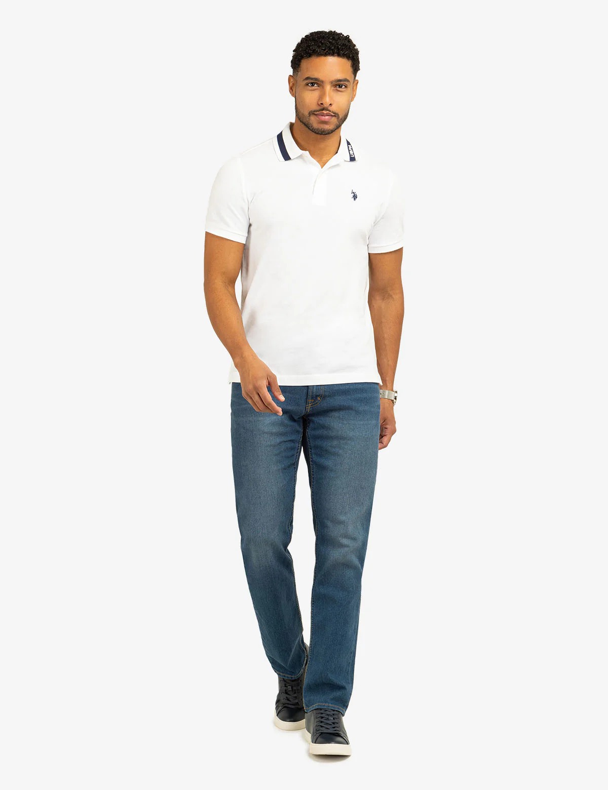 PIQUE POLO SHIRT WITH TIPPED COLLAR - Image 3
