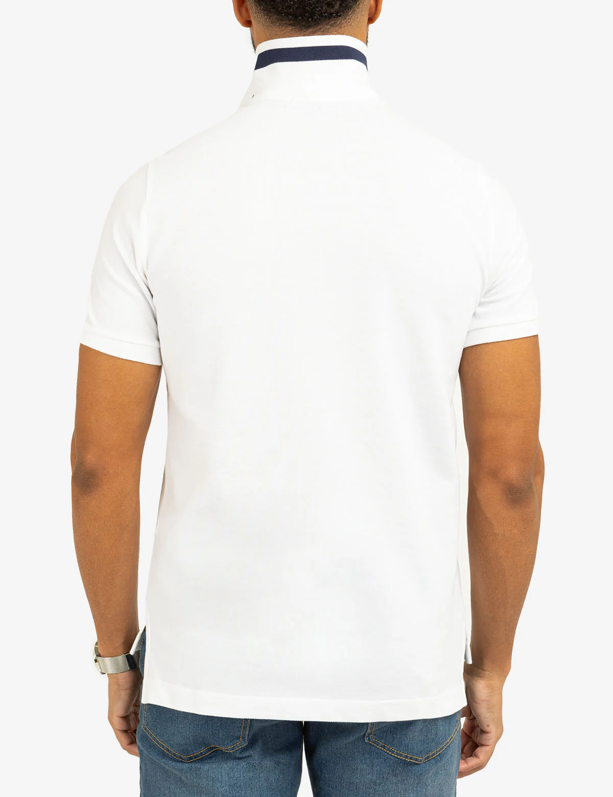 PIQUE POLO SHIRT WITH TIPPED COLLAR - Image 4