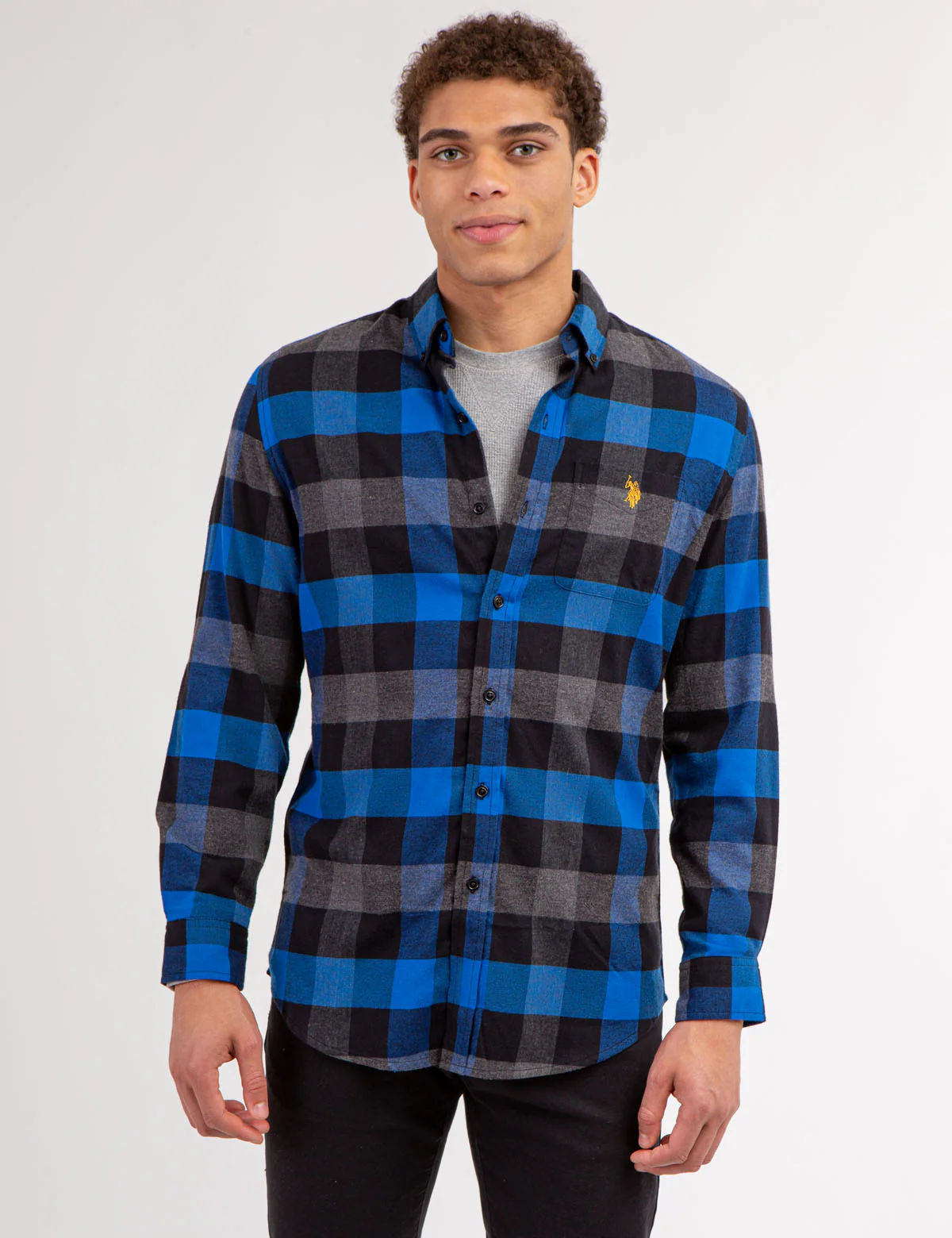PLAID PEACHED TWILL LONG SLEEVE SHIRT
