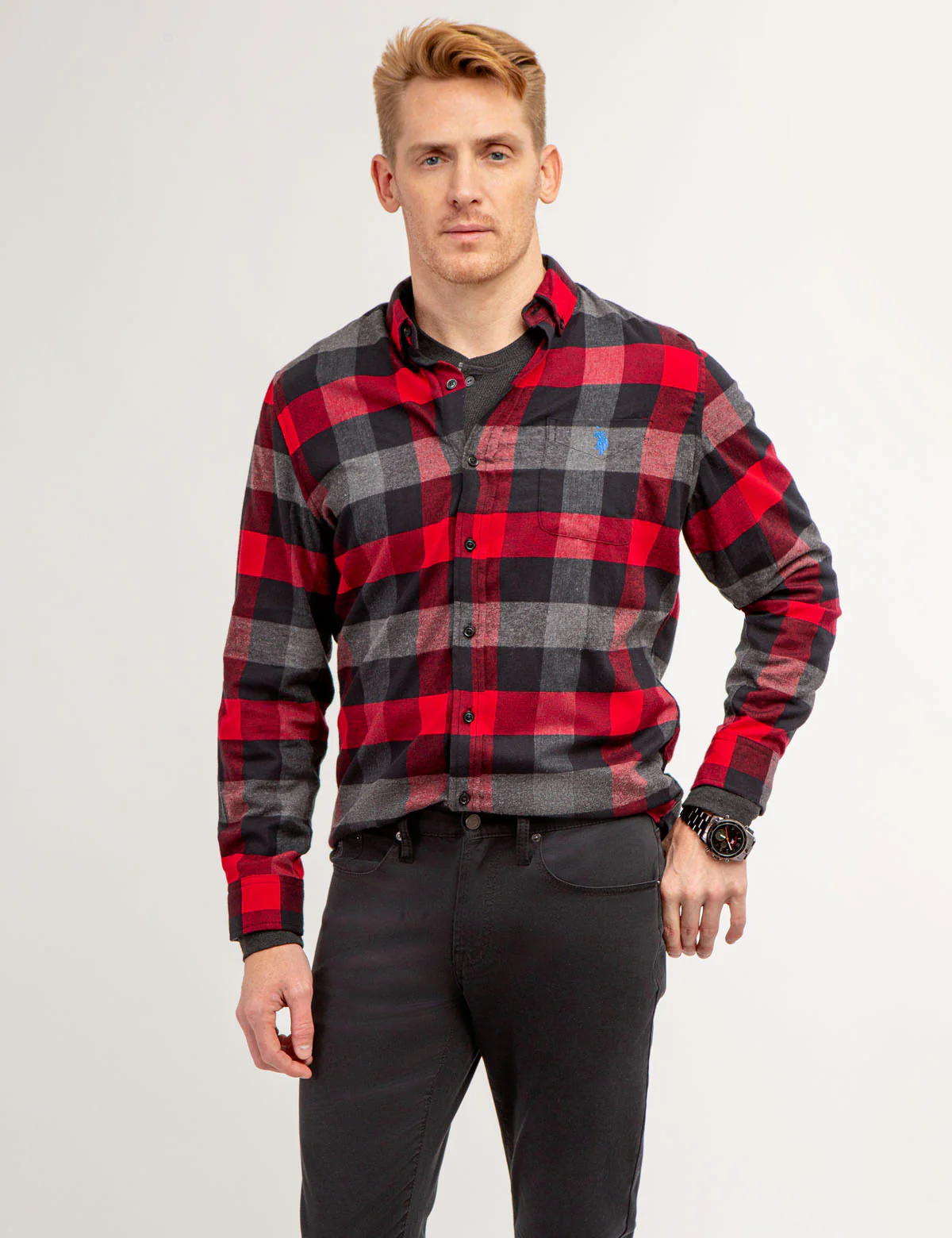 PLAID PEACHED TWILL LONG SLEEVE SHIRT - Image 7