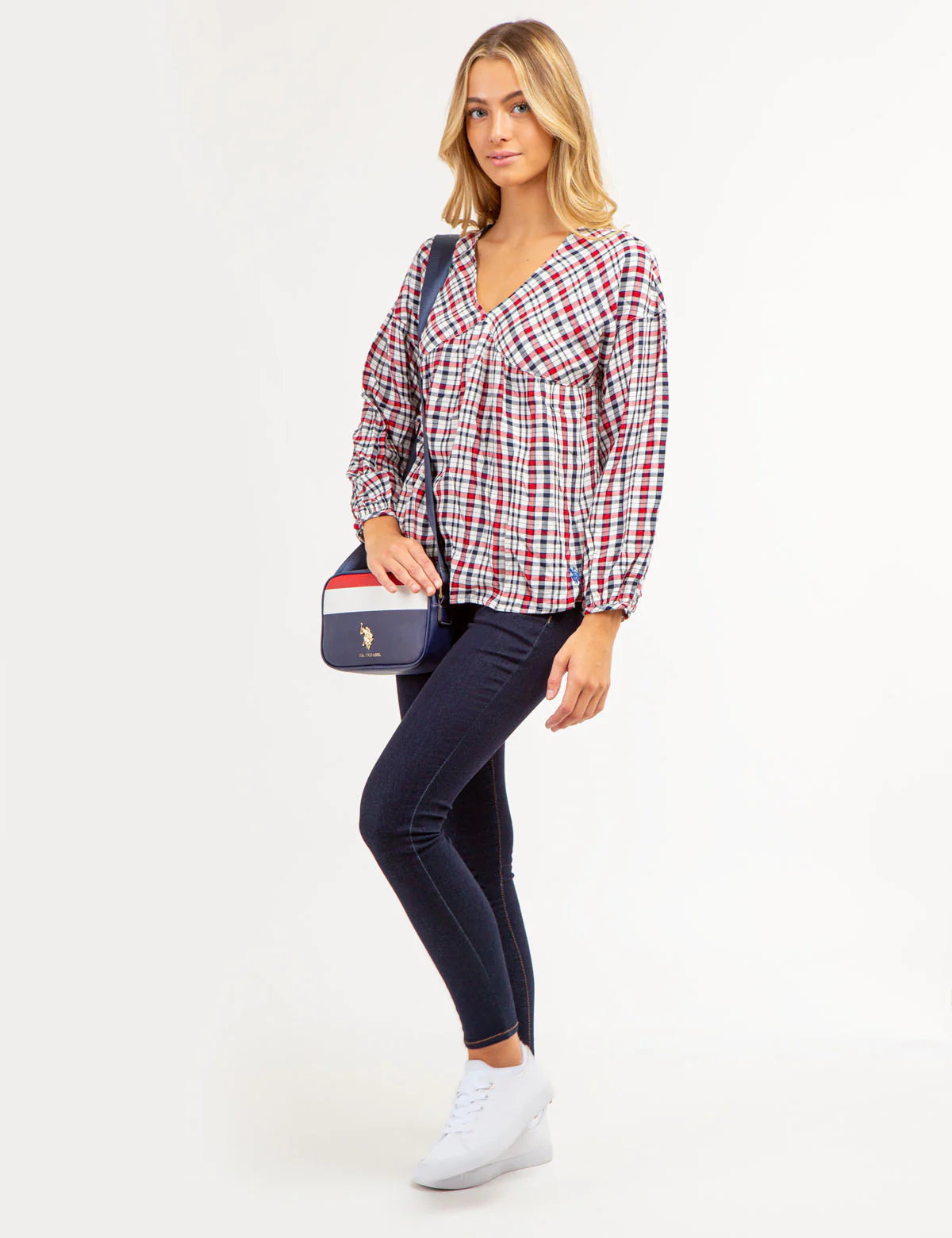PLAID POETIC V-NECK TOP - Image 2