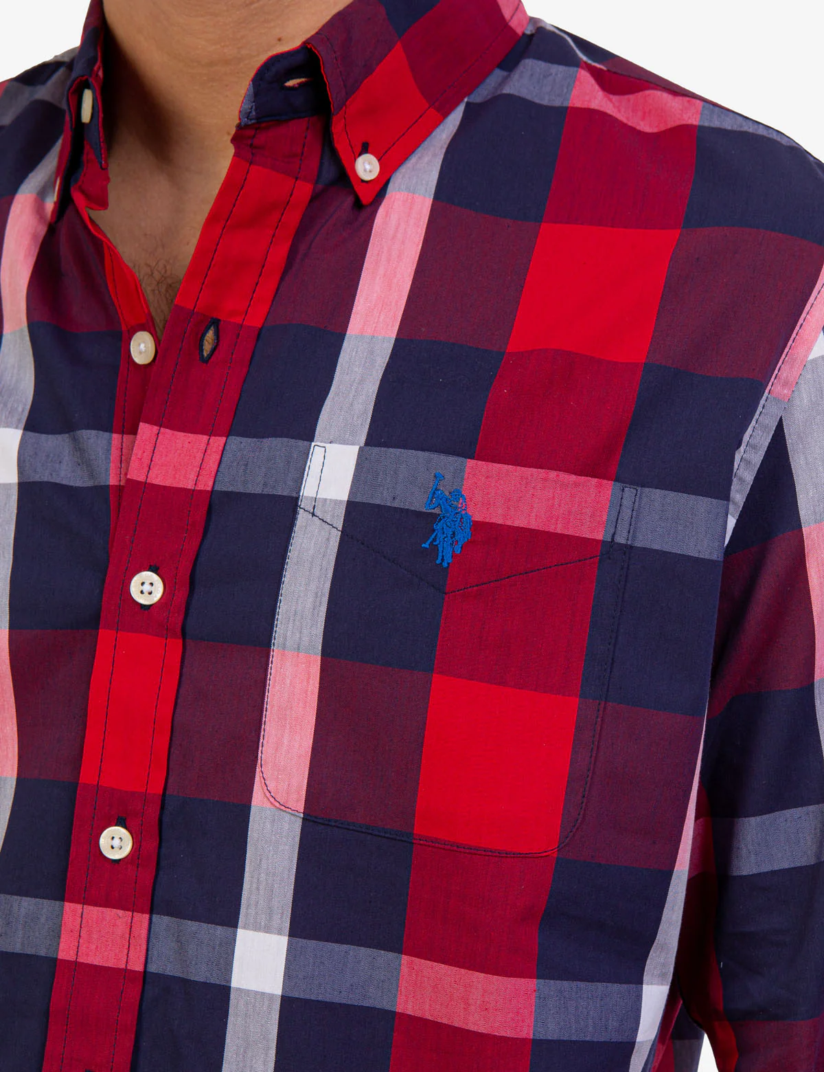PLAID POPLIN STRETCH LONG SLEEVE SHIRT - Image 5