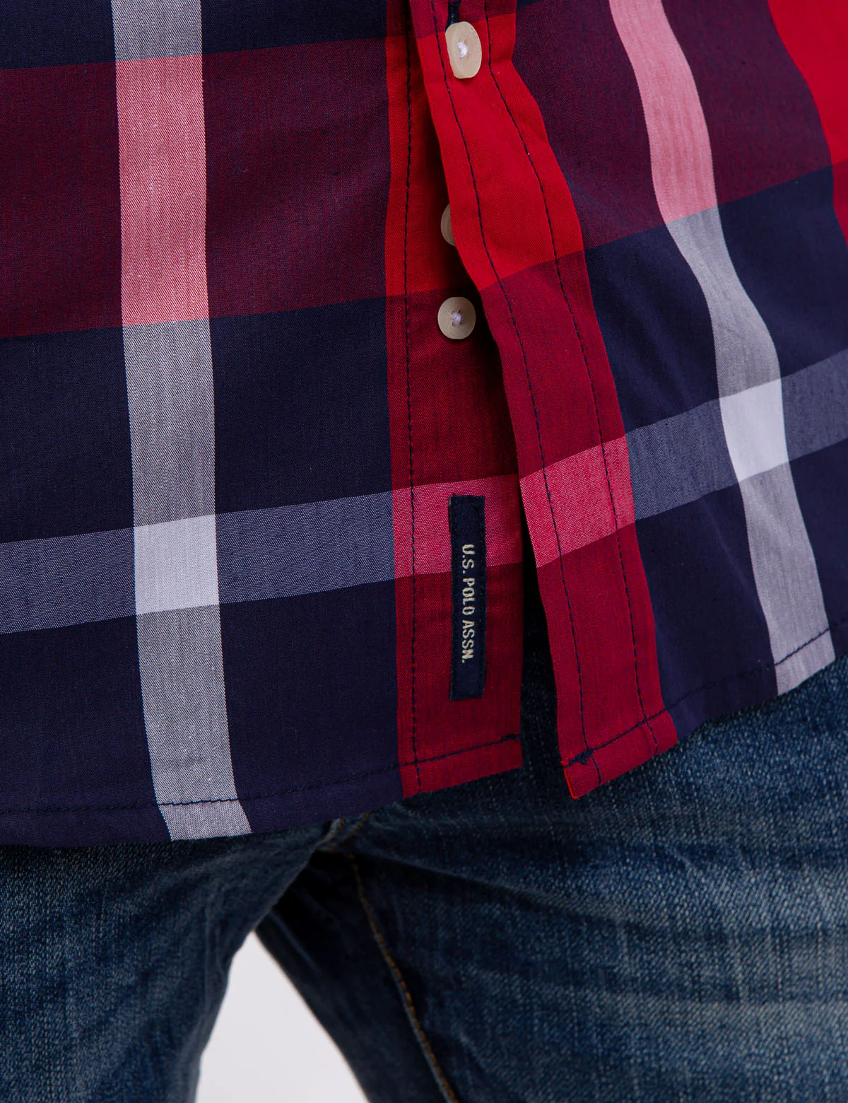 PLAID POPLIN STRETCH LONG SLEEVE SHIRT - Image 6