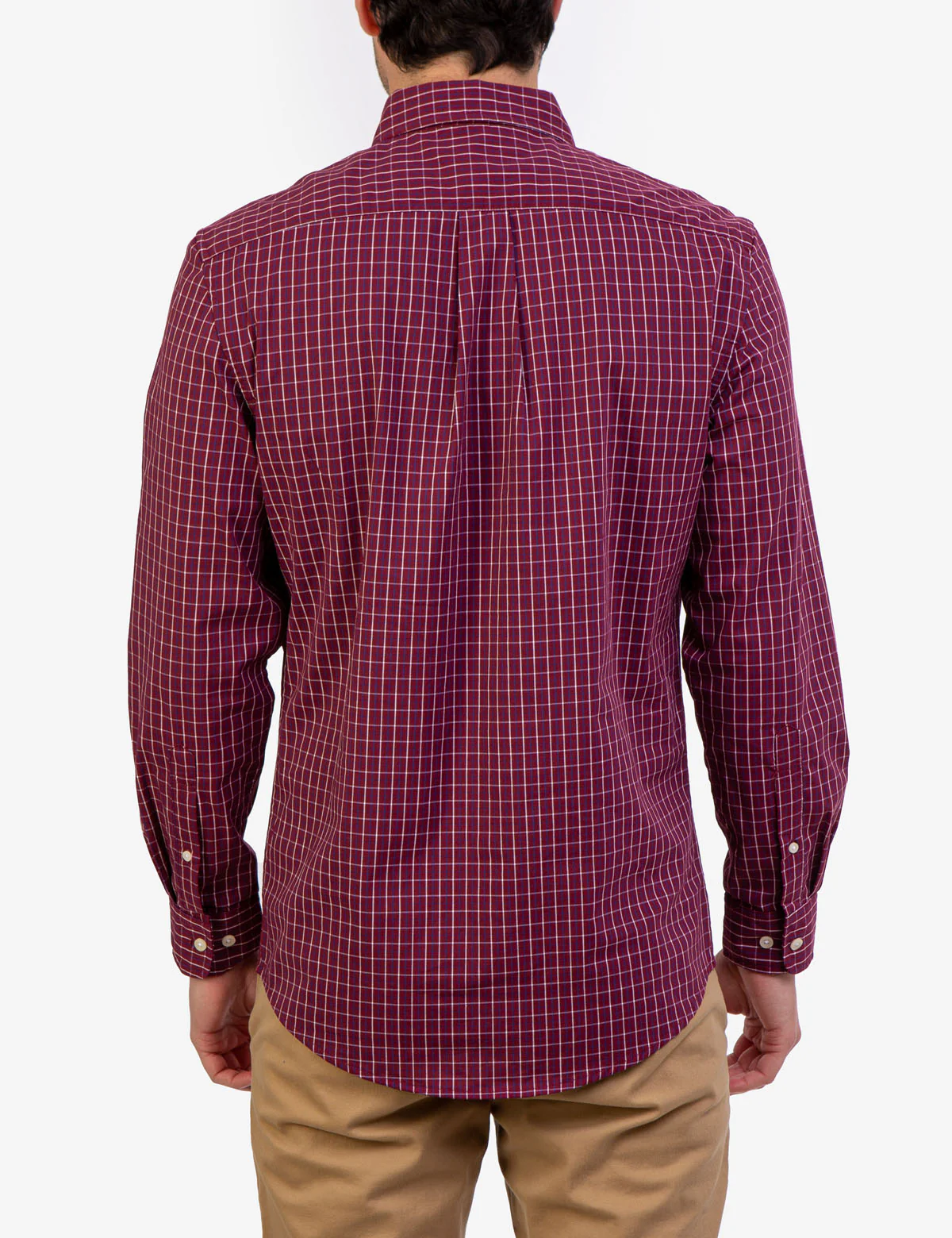 PLAID POPLIN STRETCH LONG SLEEVE SHIRT - Image 4