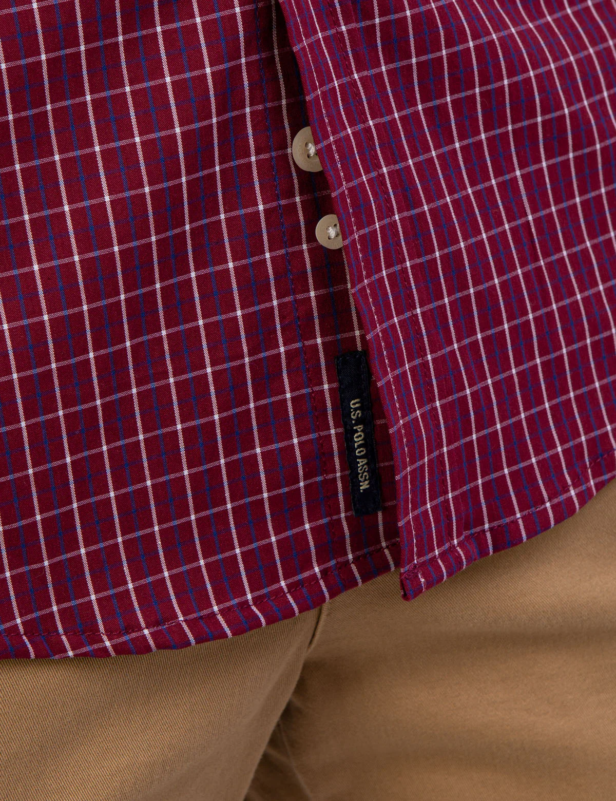 PLAID POPLIN STRETCH LONG SLEEVE SHIRT - Image 5