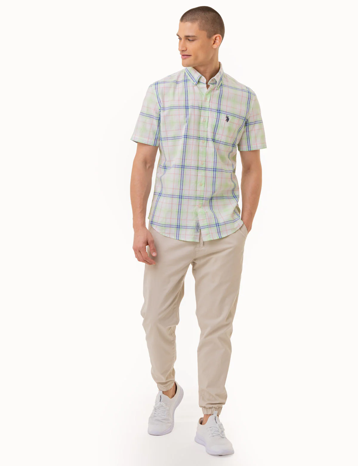 PLAID POPLIN WOVEN SHORT SLEEVE SHIRT - Image 2