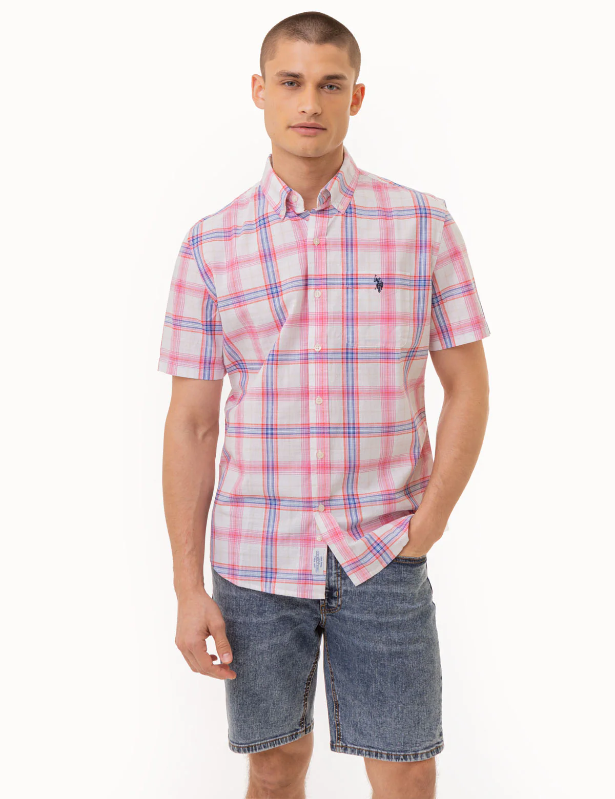 PLAID POPLIN WOVEN SHORT SLEEVE SHIRT - Image 5