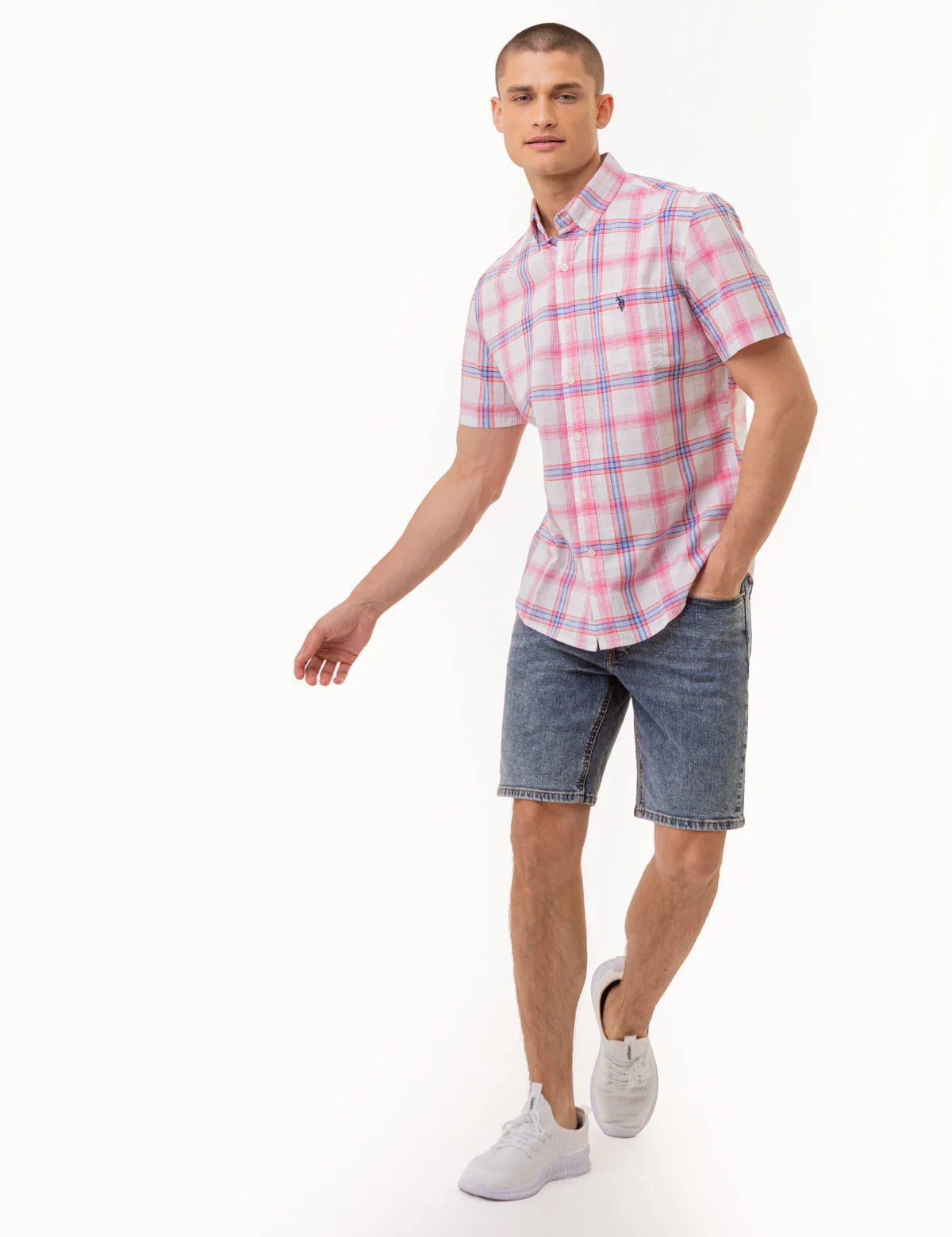 PLAID POPLIN WOVEN SHORT SLEEVE SHIRT - Image 6
