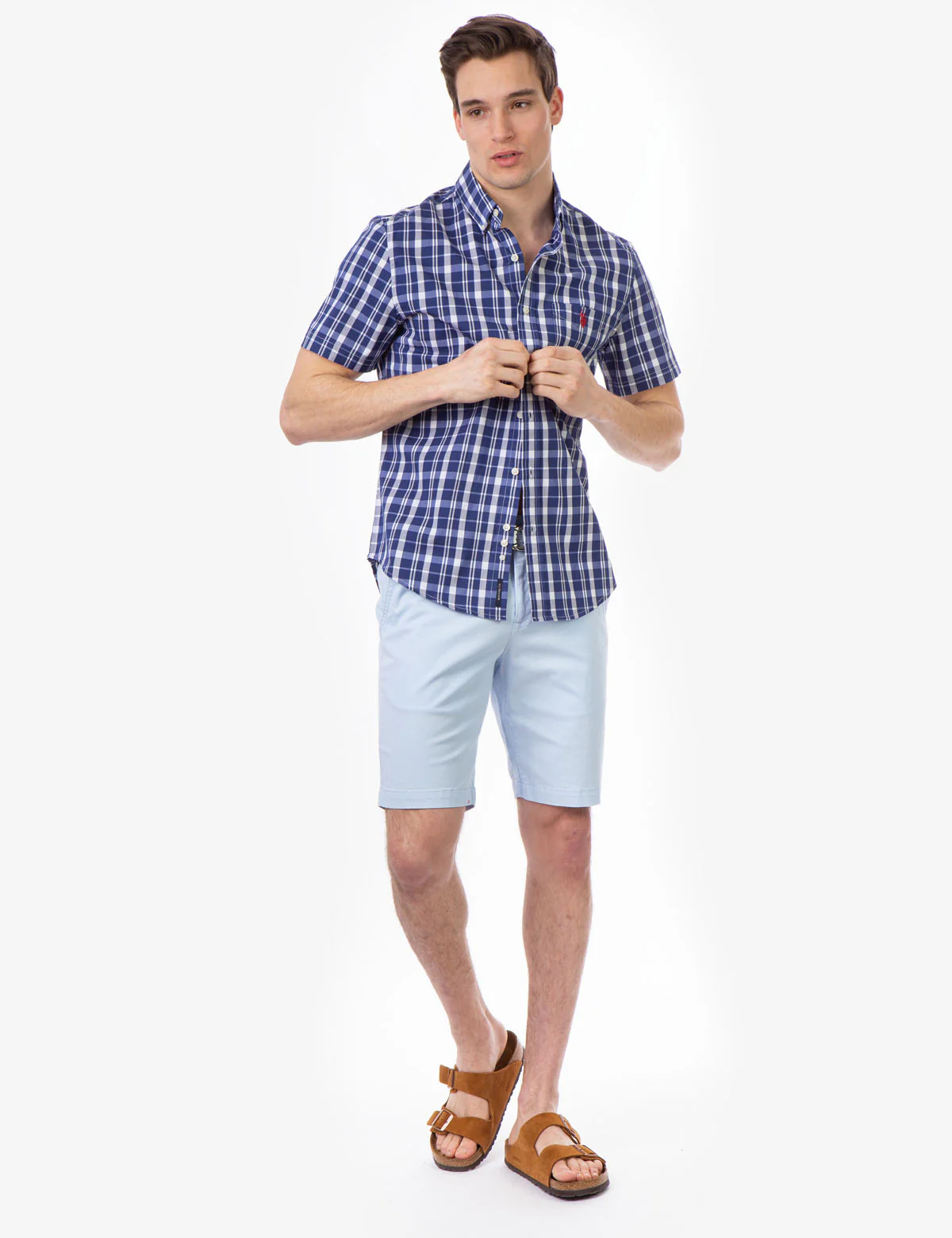 PLAID STRETCH POPLIN SHORT SLEEVE SHIRT - Image 2