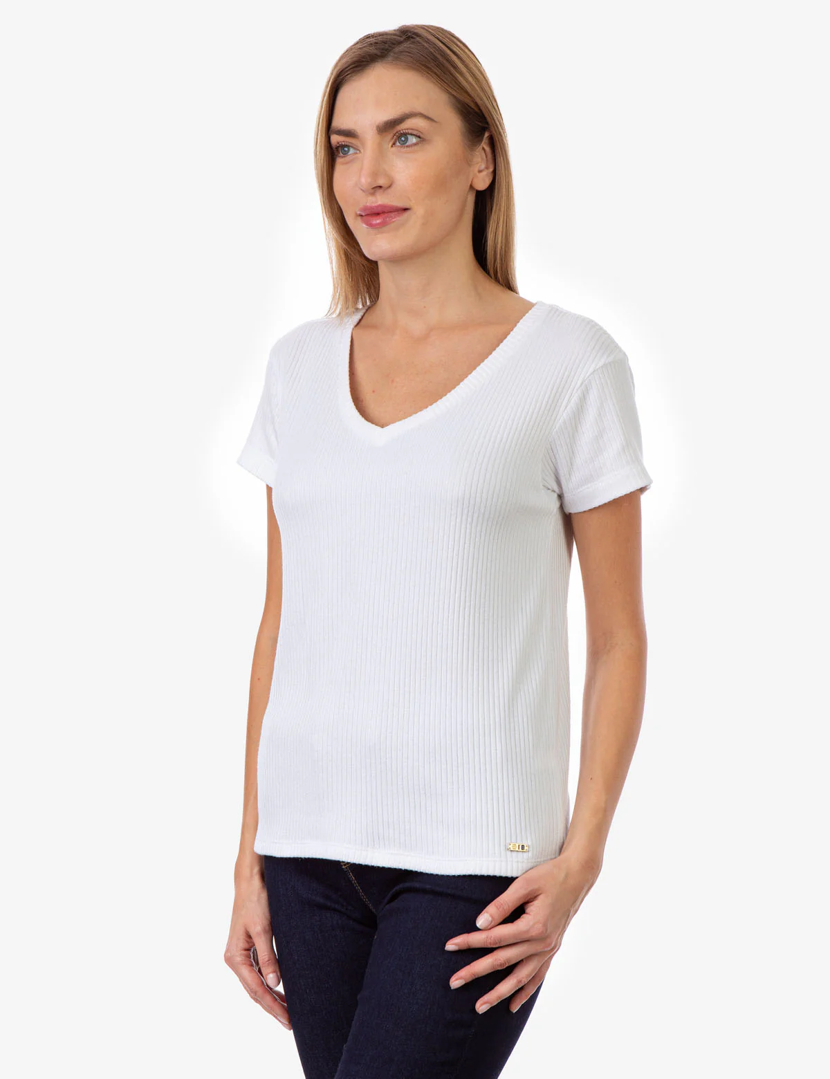 PLUSH RIB V-NECK TOP - Image 7
