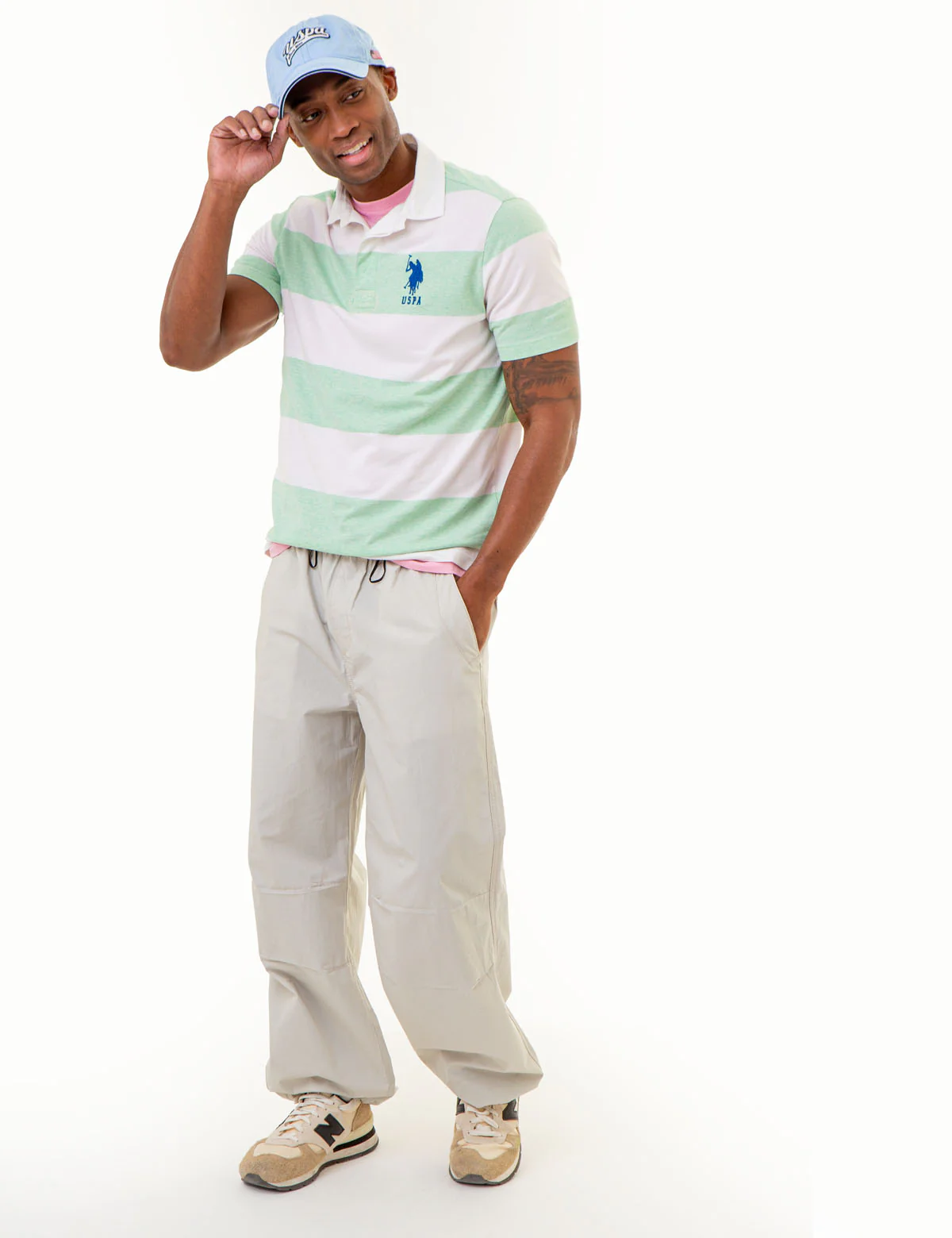 POPLIN COLLAR RUGBY STRIPE POLO SHIRT - Image 2