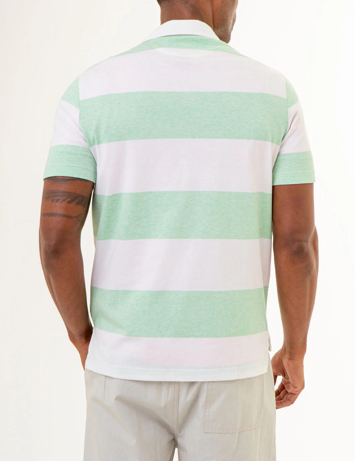 POPLIN COLLAR RUGBY STRIPE POLO SHIRT - Image 3