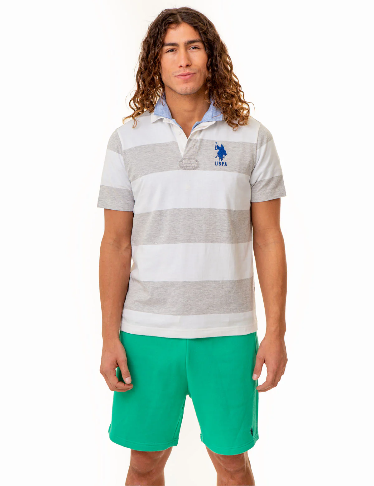 POPLIN COLLAR RUGBY STRIPE POLO SHIRT - Image 5
