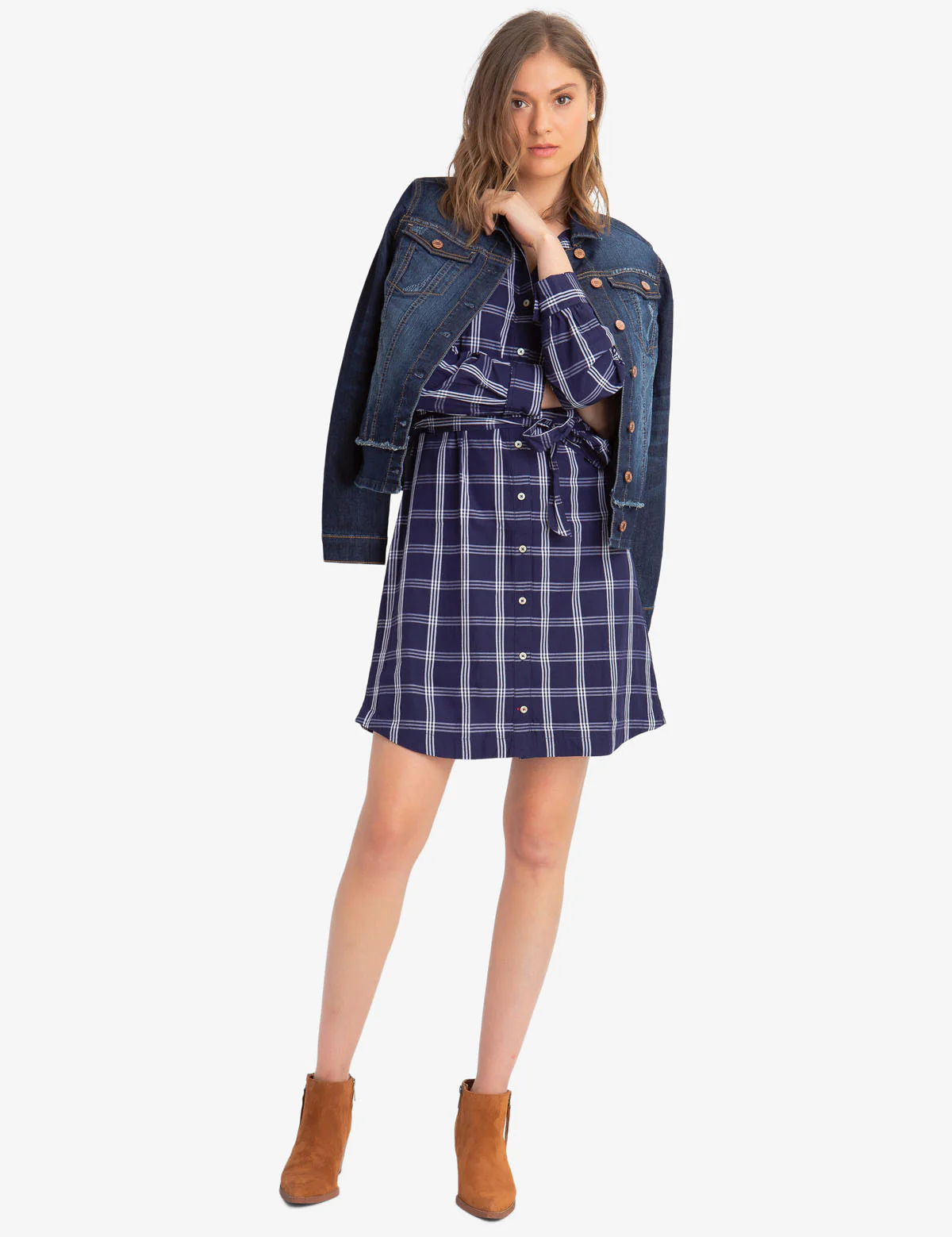 PLAID POPLIN DRESS - Image 4
