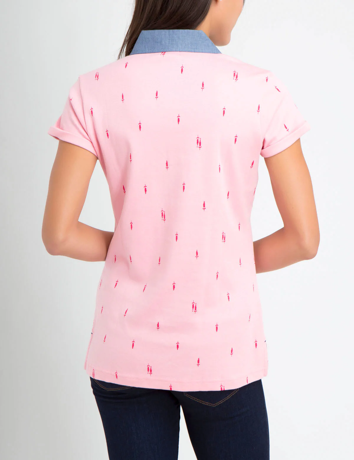 PREMIUM PRINT POLO SHIRT WITH CHAMBRAY COLLAR - Image 14