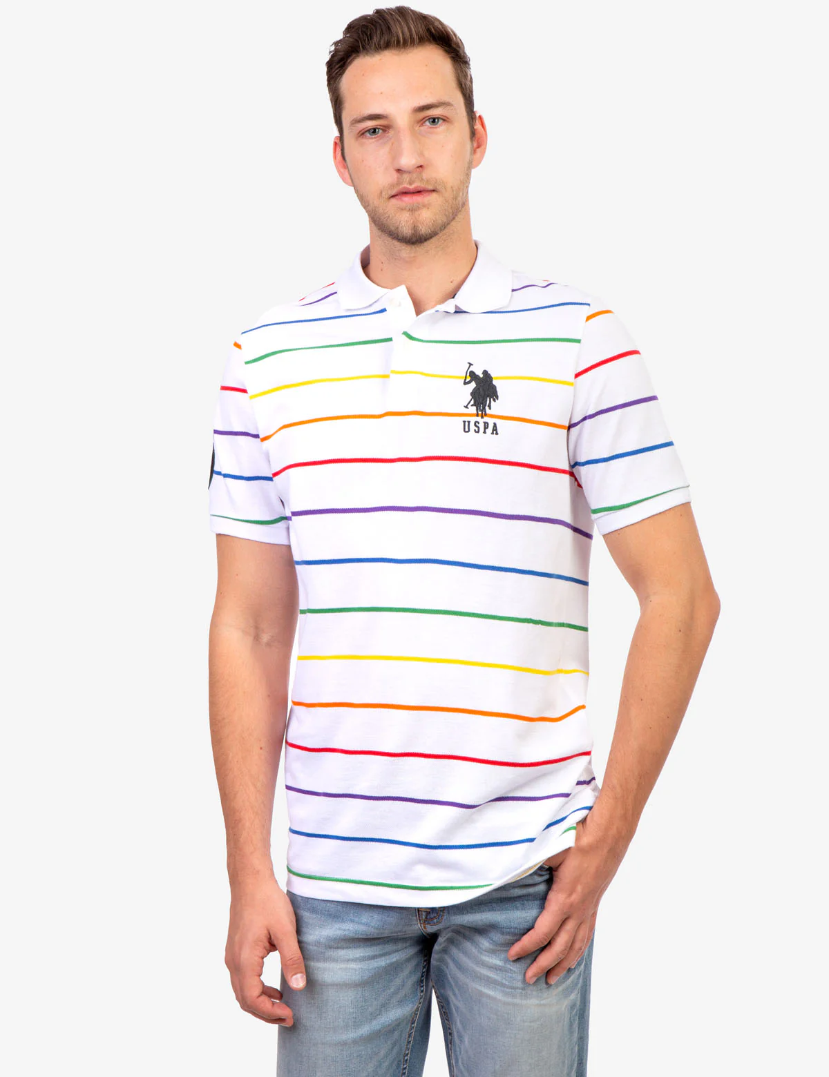 PRIDE STRIPED POLO SHIRT - Image 3
