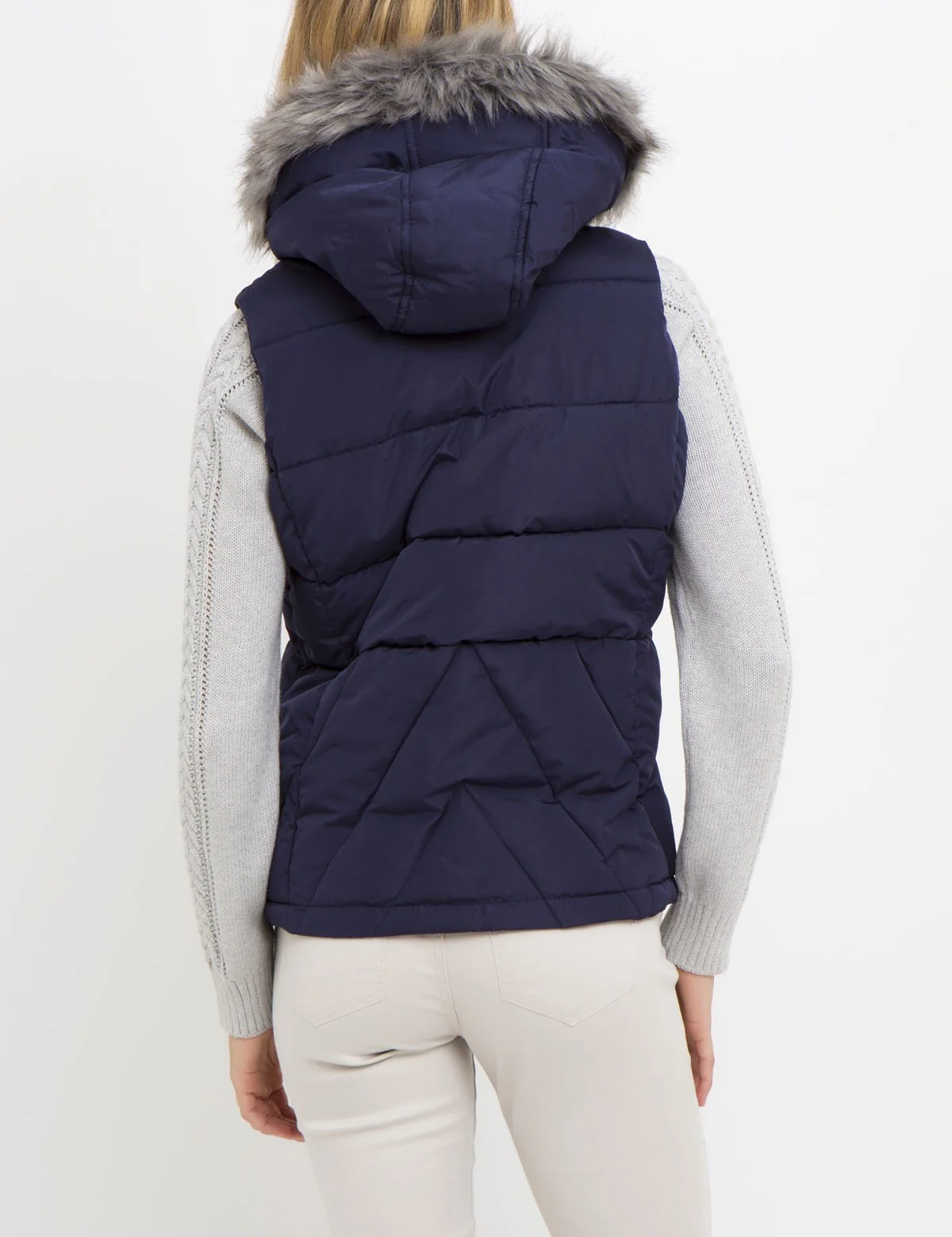 PRINCESS SEAM FUR HOOD VEST - Image 3
