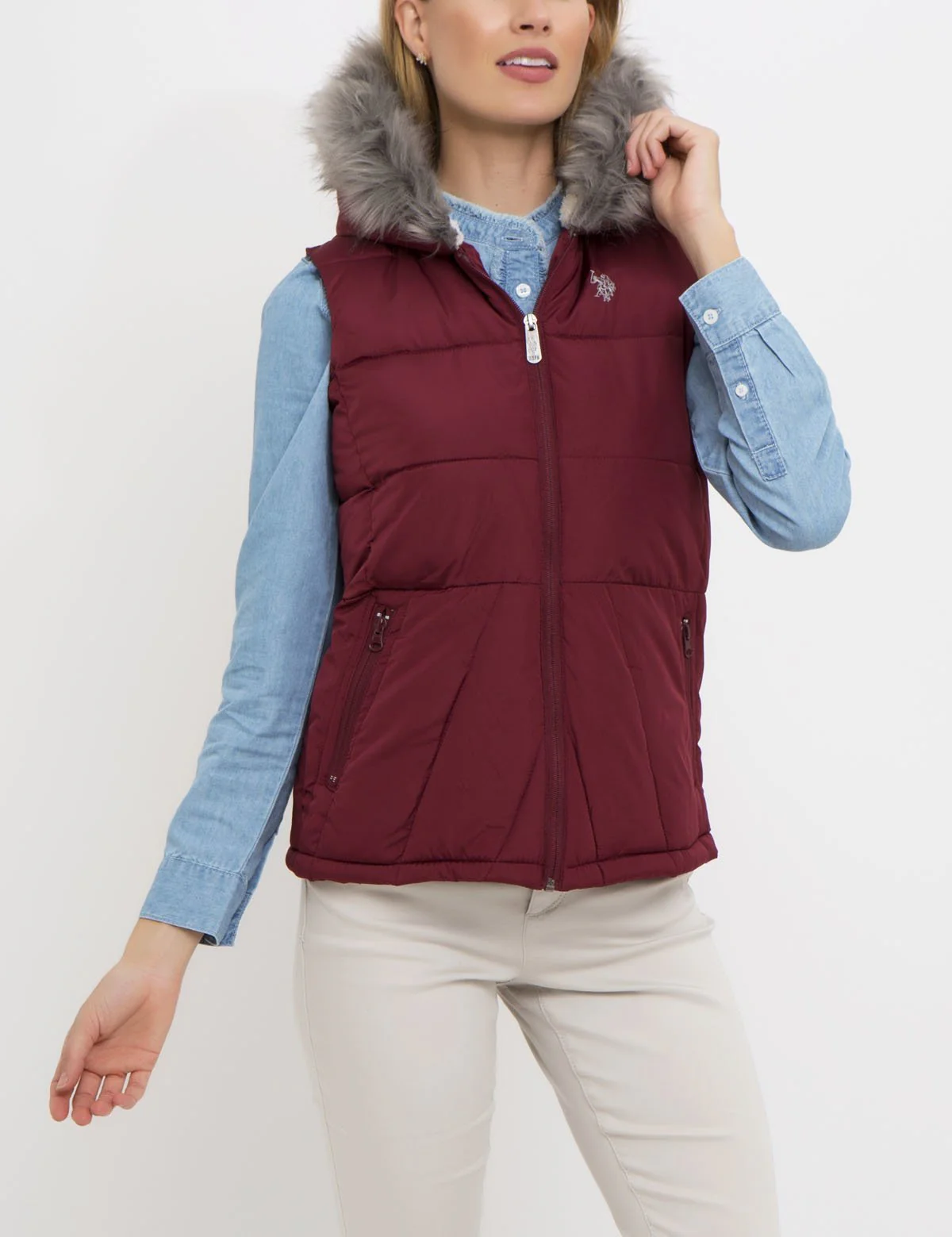 PRINCESS SEAM FUR HOOD VEST - Image 4