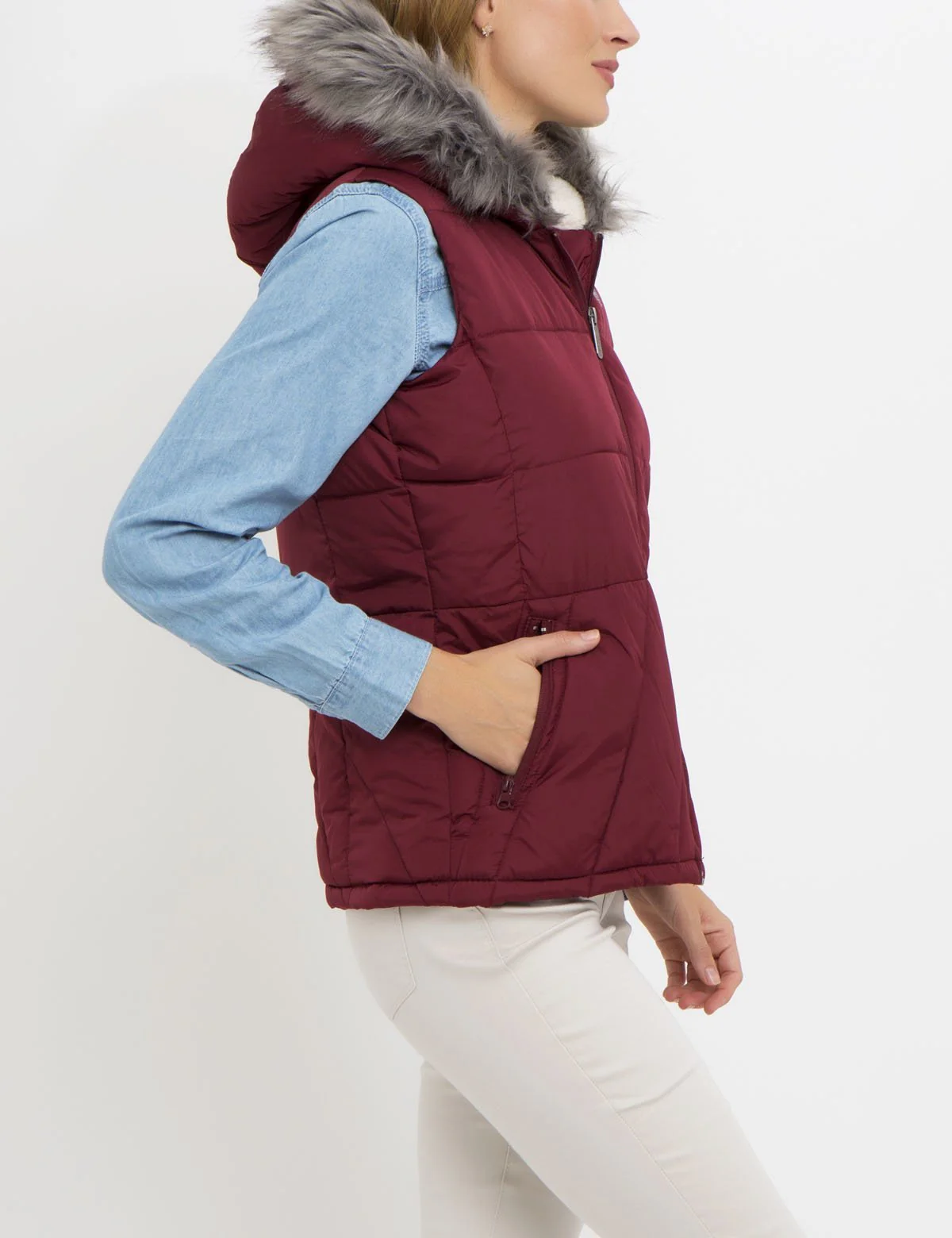 PRINCESS SEAM FUR HOOD VEST - Image 5