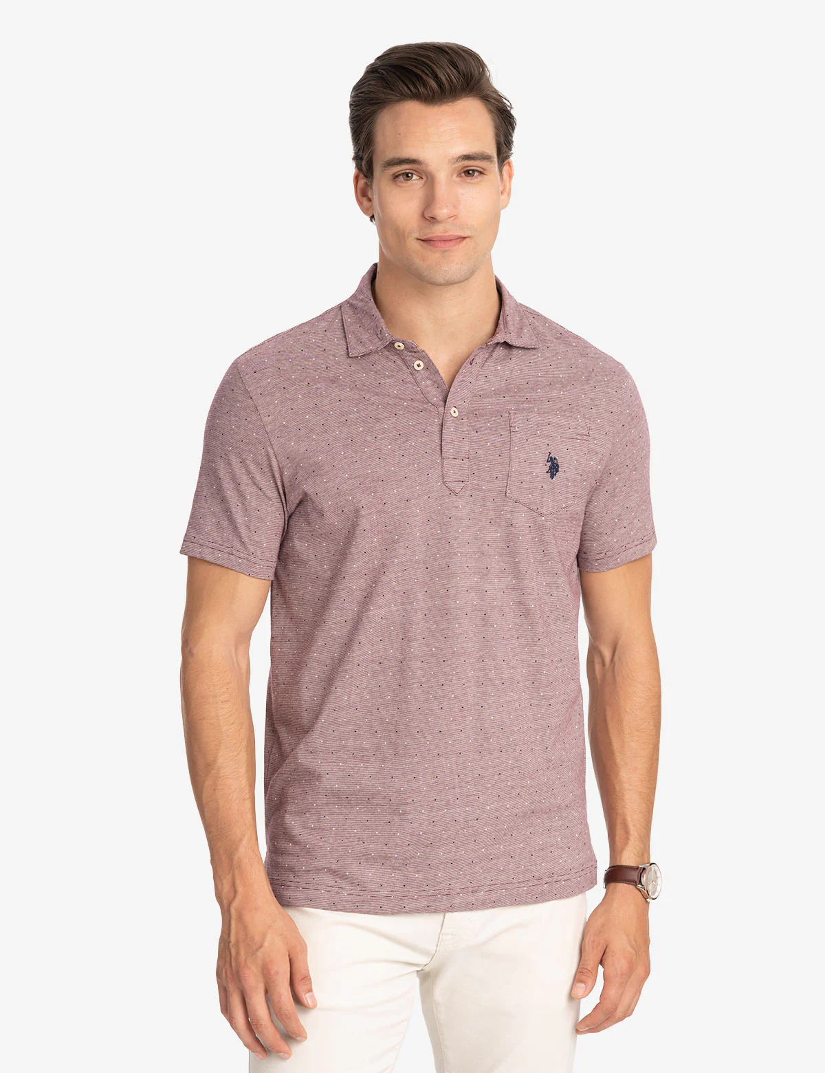 PRINTED END-ON-END STRIPED POLO SHIRT - Image 4