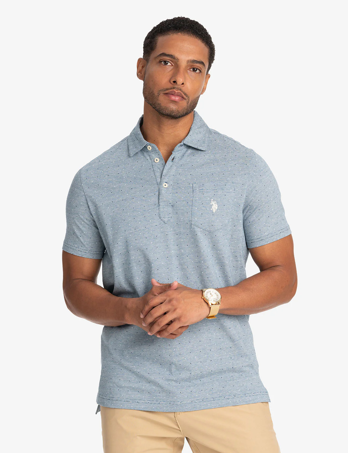 PRINTED END-ON-END STRIPED POLO SHIRT - Image 9